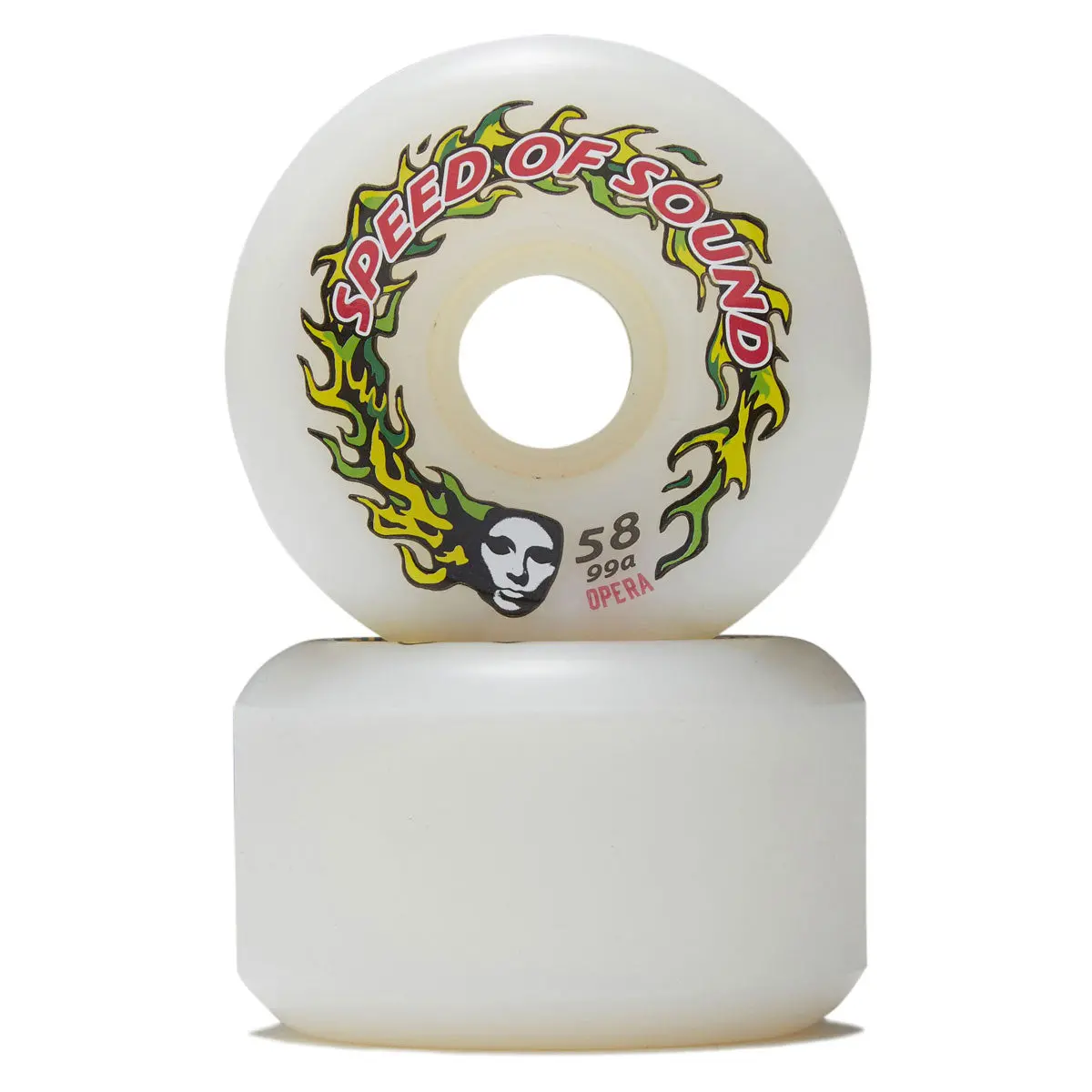 Opera Sos Fire Mask Hardline Conical 99A Skateboard Wheels - Candle White - 58Mm 2