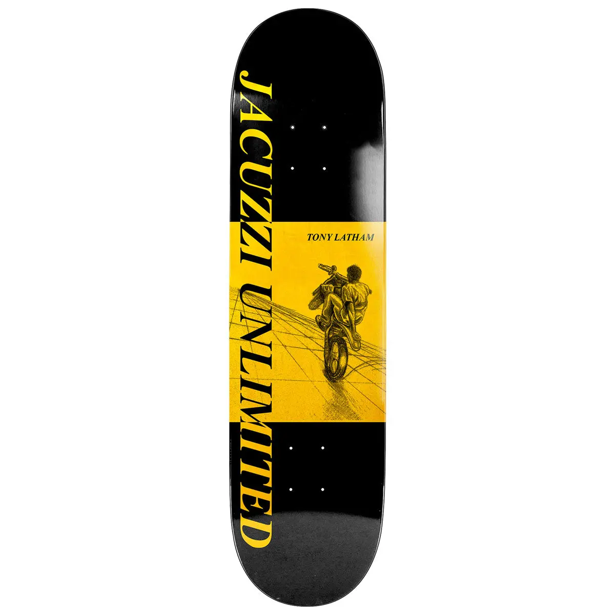 Jacuzzi Unlimited Tony Latham Dirtbike Ex7 Skateboard Deck - Yellow - 8.25" 1