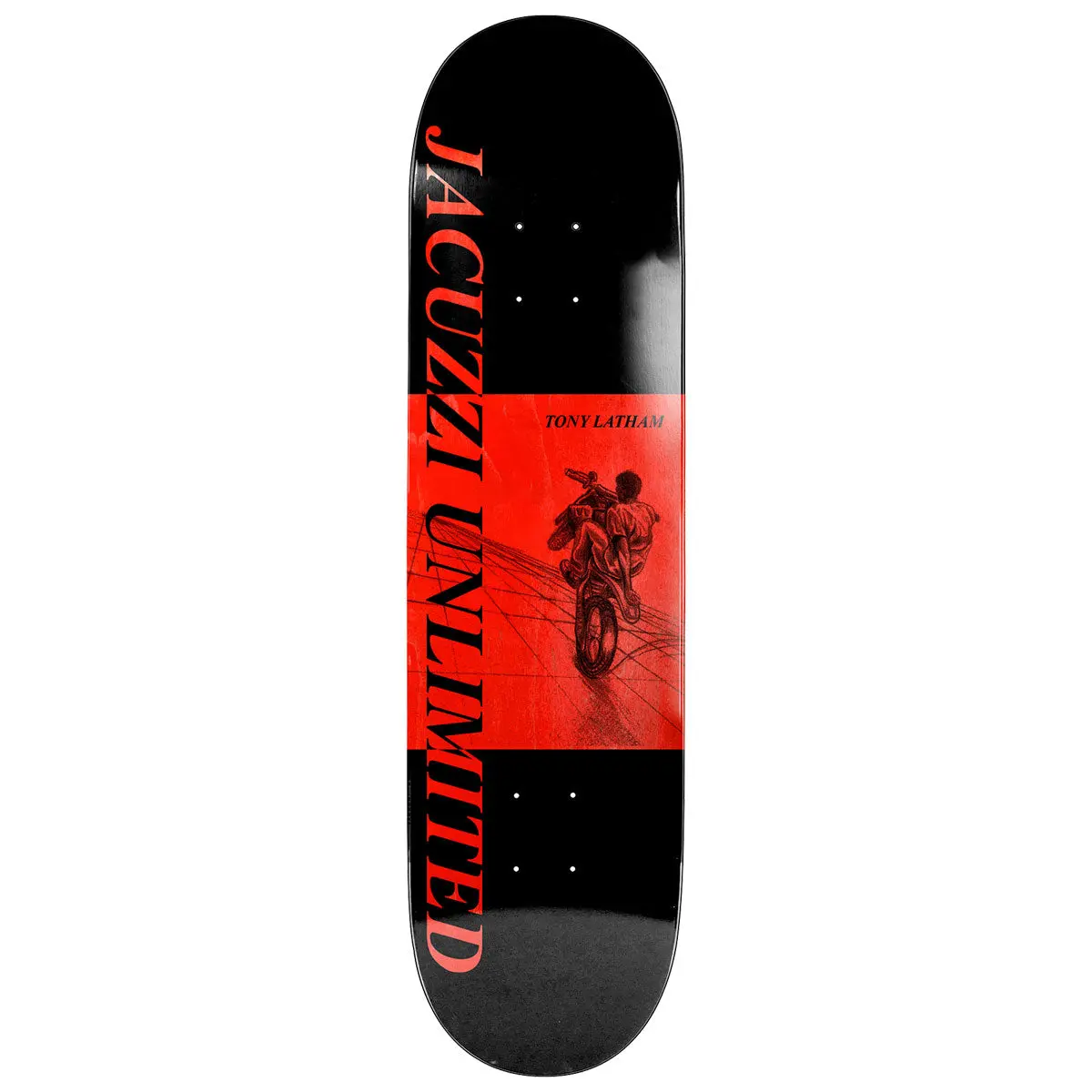 Jacuzzi Unlimited Tony Latham Dirtbike Ex7 Skateboard Deck - Red - 8.50" 1