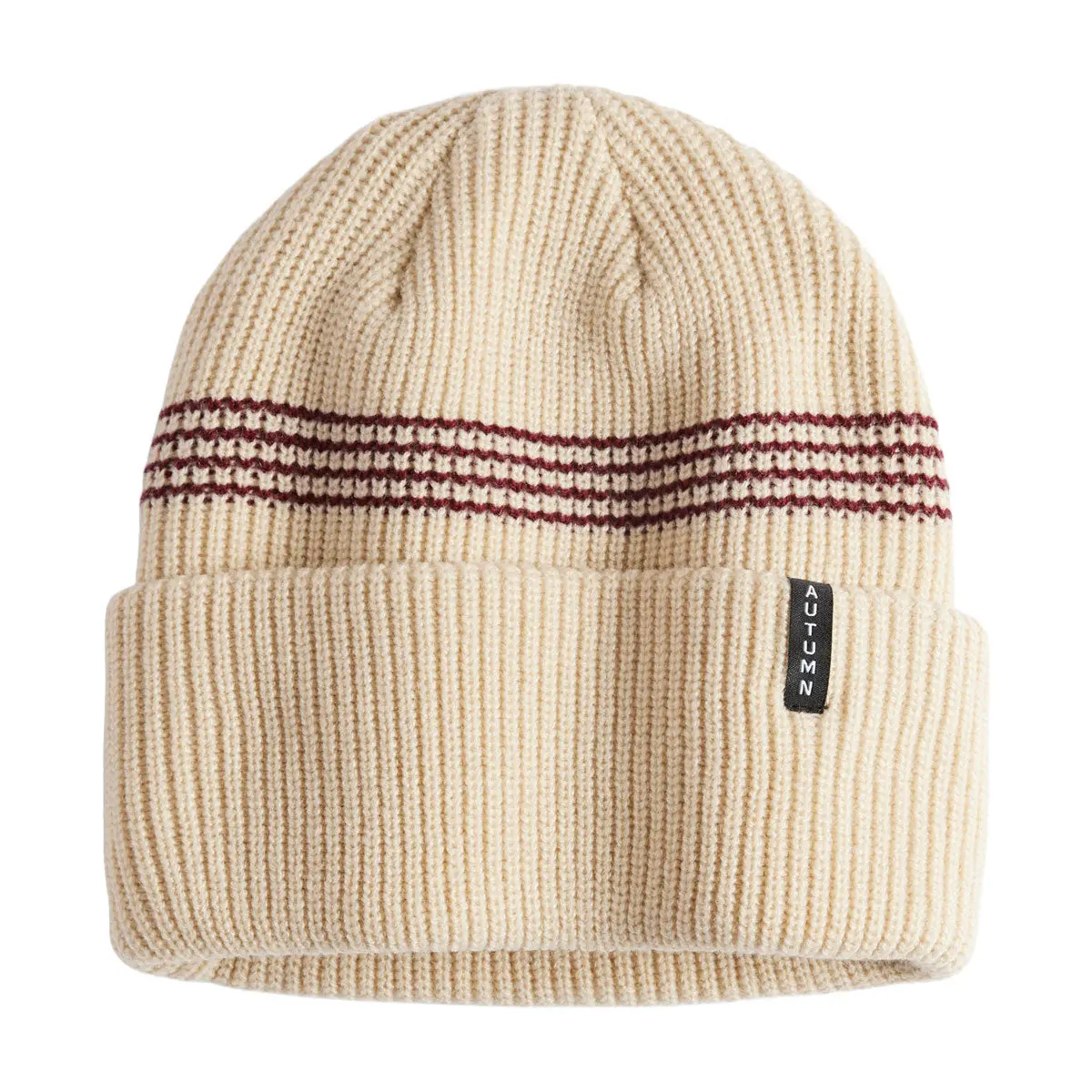 Autumn Mini Stripe Beanie - Oatmeal 1