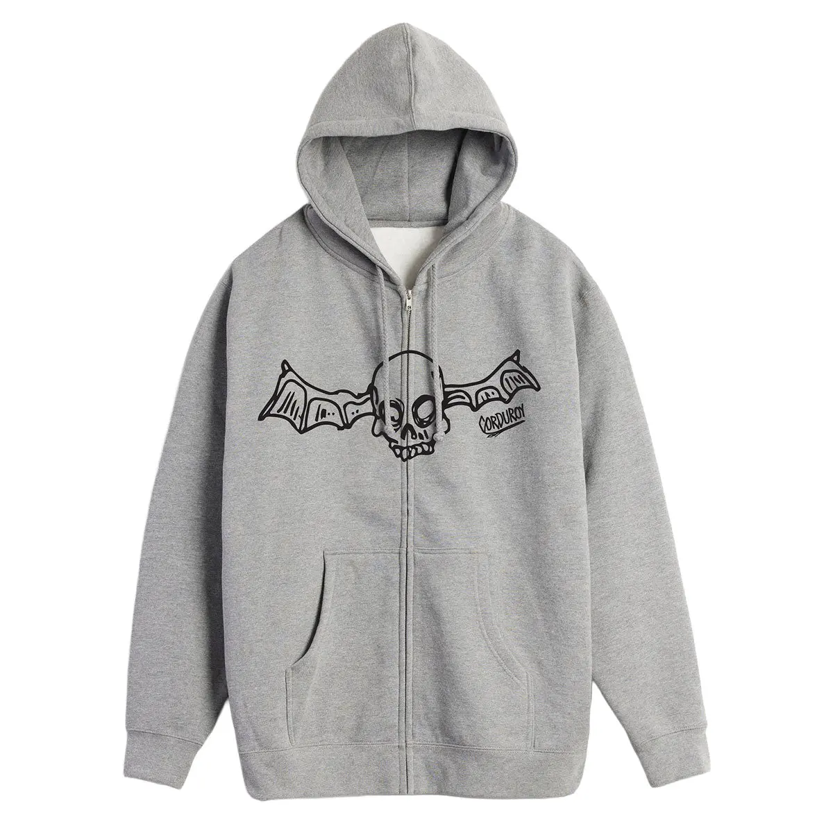 Corduroy Fos Zip Up Hoodie - Heather Grey 1