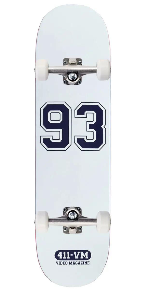 411Vm Athletic 93 Skateboard Complete - White - 8.50" 1