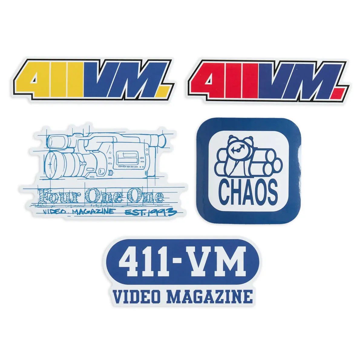 411Vm Logo Ii Assorted 5 Pack Of  Stickers - Navy 1