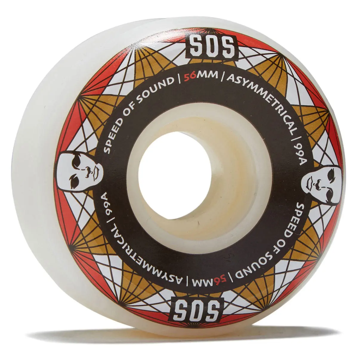 Opera Sos Heaters Asymmetrical 99A Skateboard Wheels - Candle White - 56Mm 1