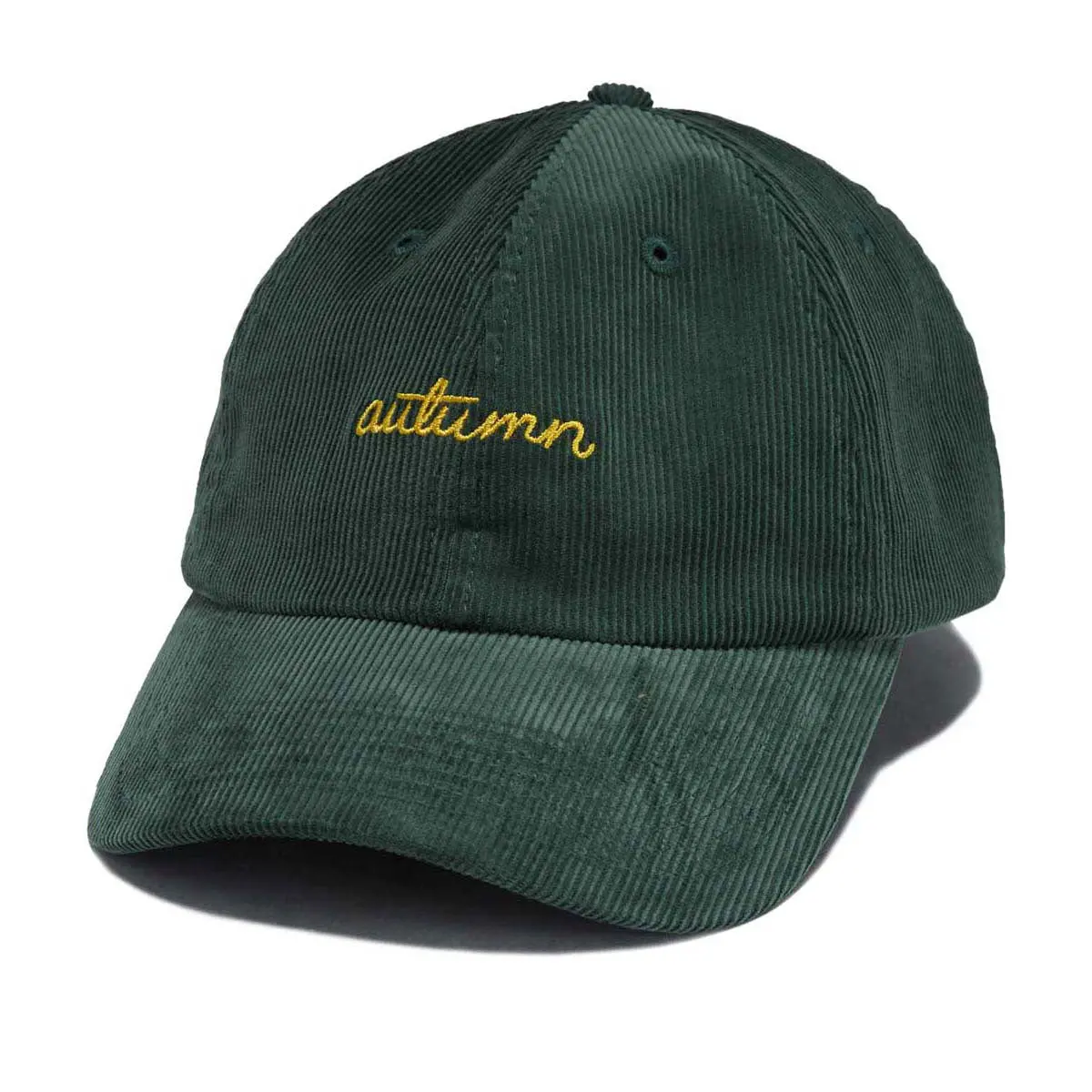 Autumn Cord 6 Panel Hat - Green 1