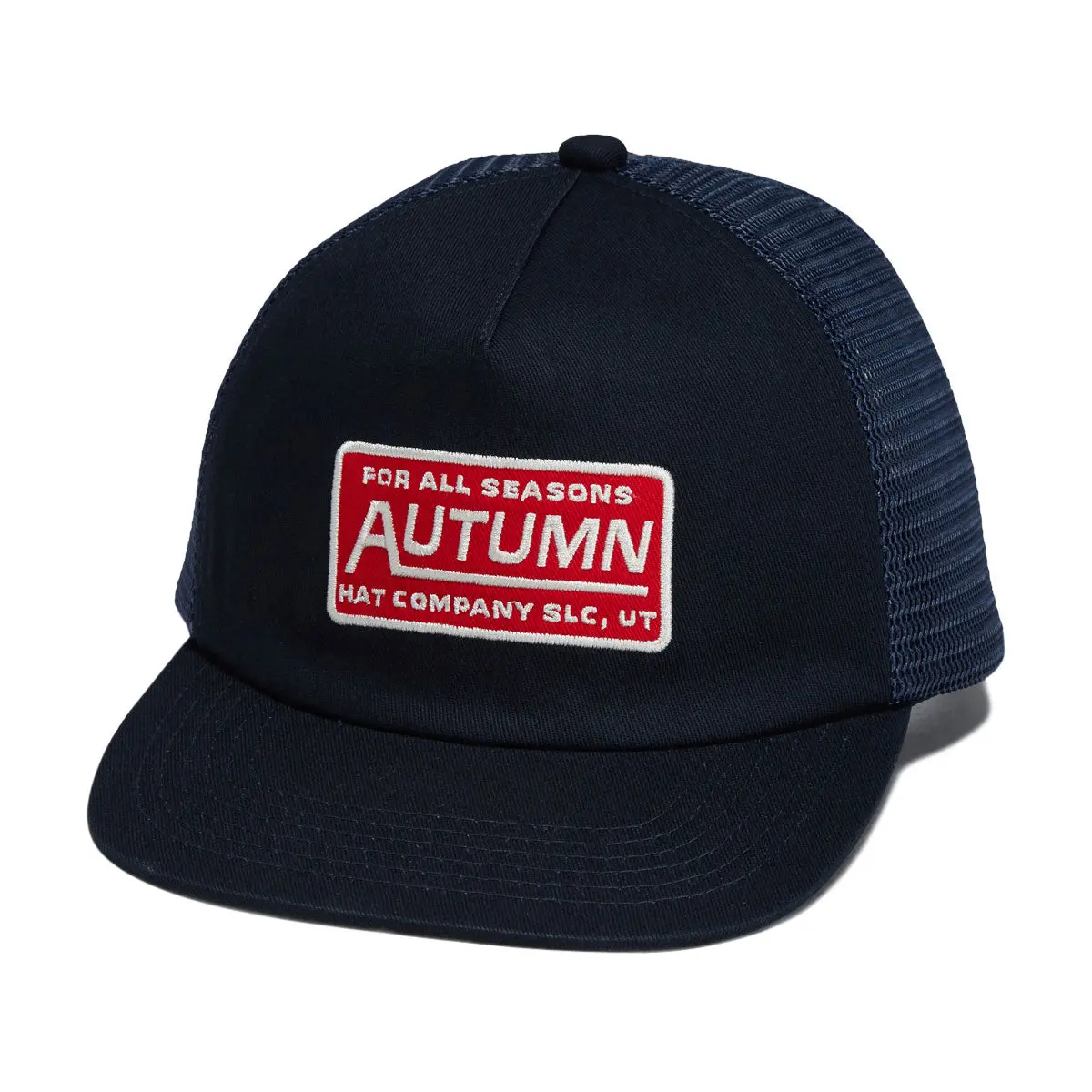 Autumn Trucker Strapback Hat - Navy 1