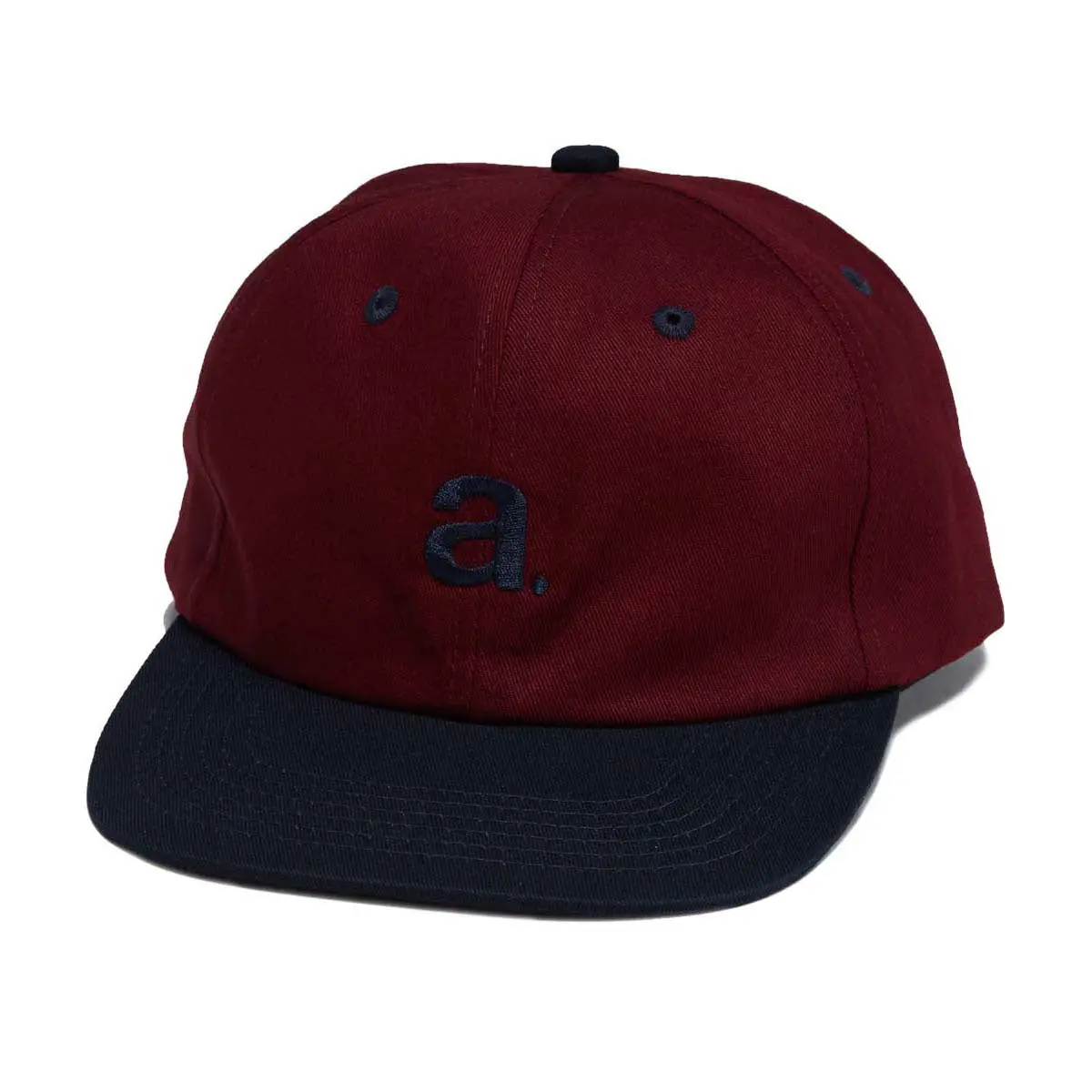 Autumn Twill 6 Panel Snapback Hat - Burgundy 1
