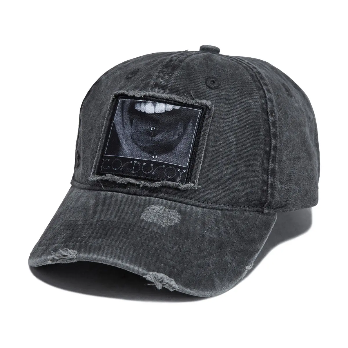 Corduroy Washed 6 Panel Hat - Black 1