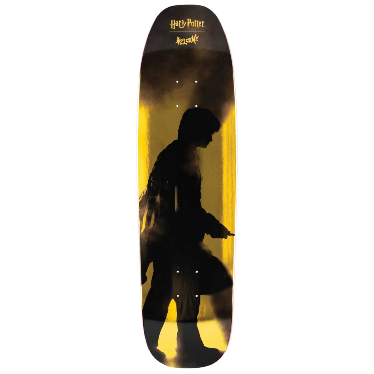 Welcome X Harry Potter Seeker On Nimbus 5000 Skateboard Deck - Gold Foil - 8.75" 1