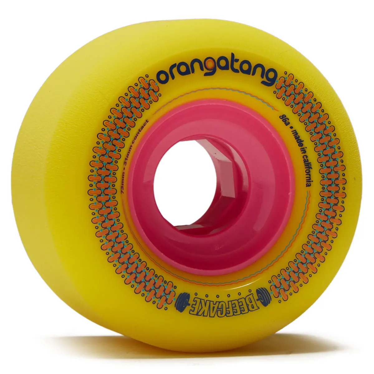 Orangatang Beefcake Freeride 86A Longboard Wheels - Yellow - 73Mm 1