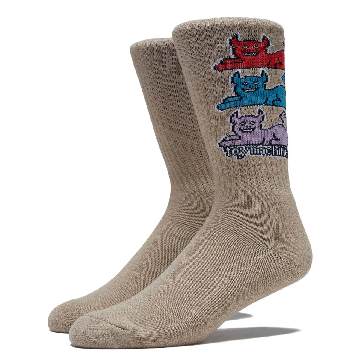 Toy Machine Triple Cat Socks - Tan 1