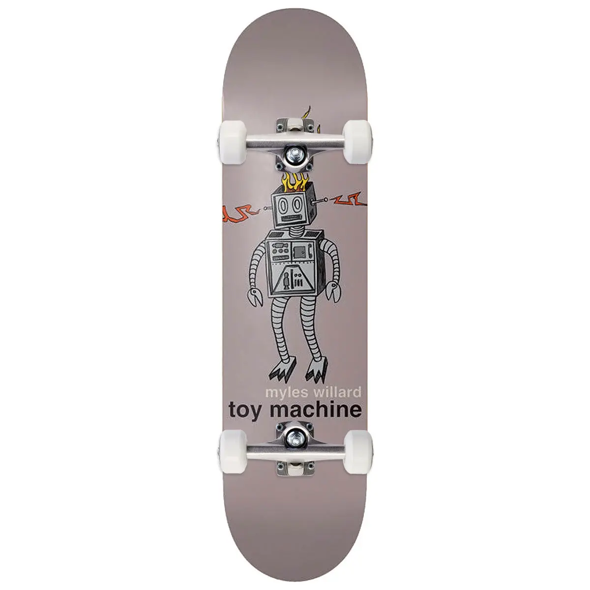 Toy Machine Willard Robot Fire Skateboard Complete - 8.25" 1