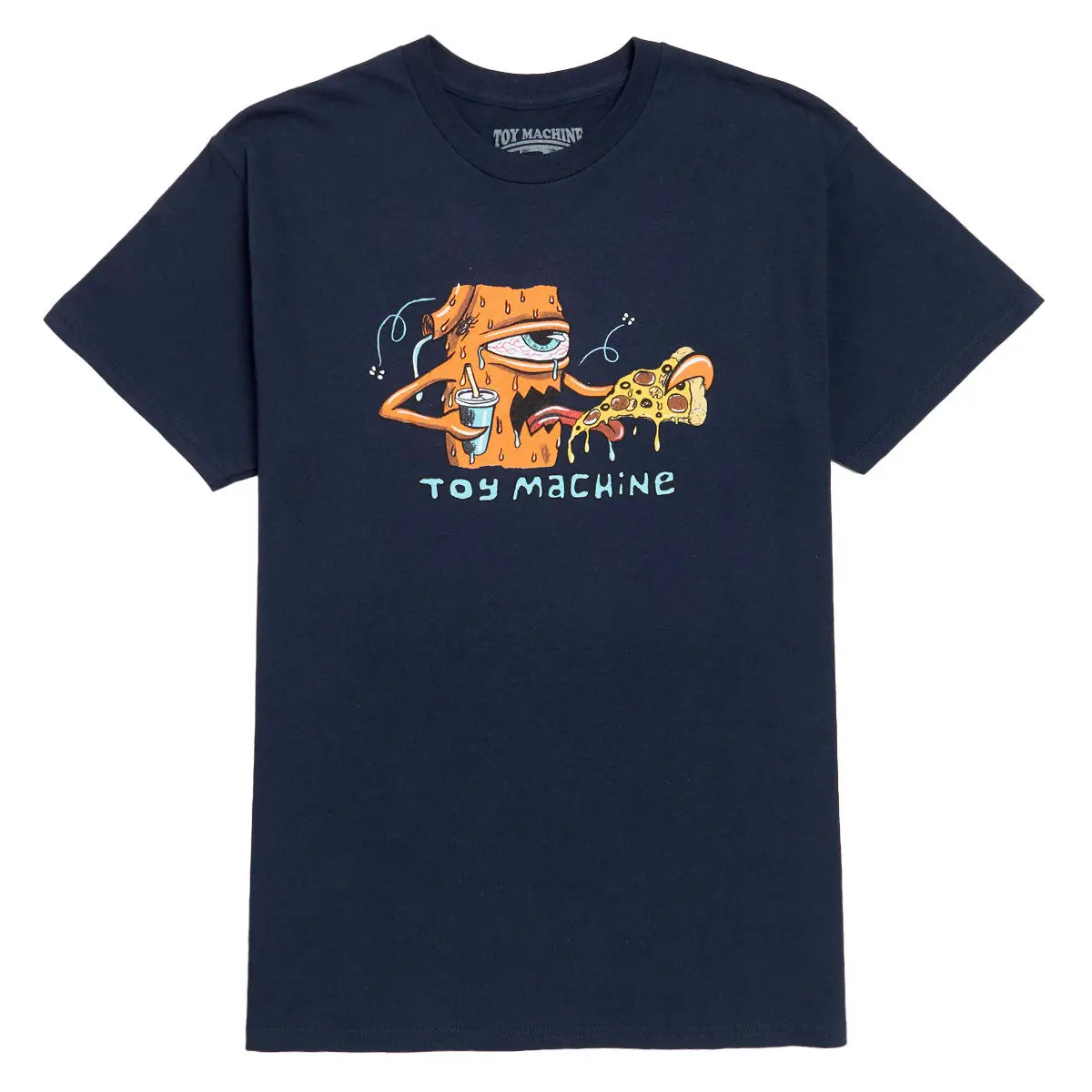 Toy Machine Pizza T-Shirt - Navy 1