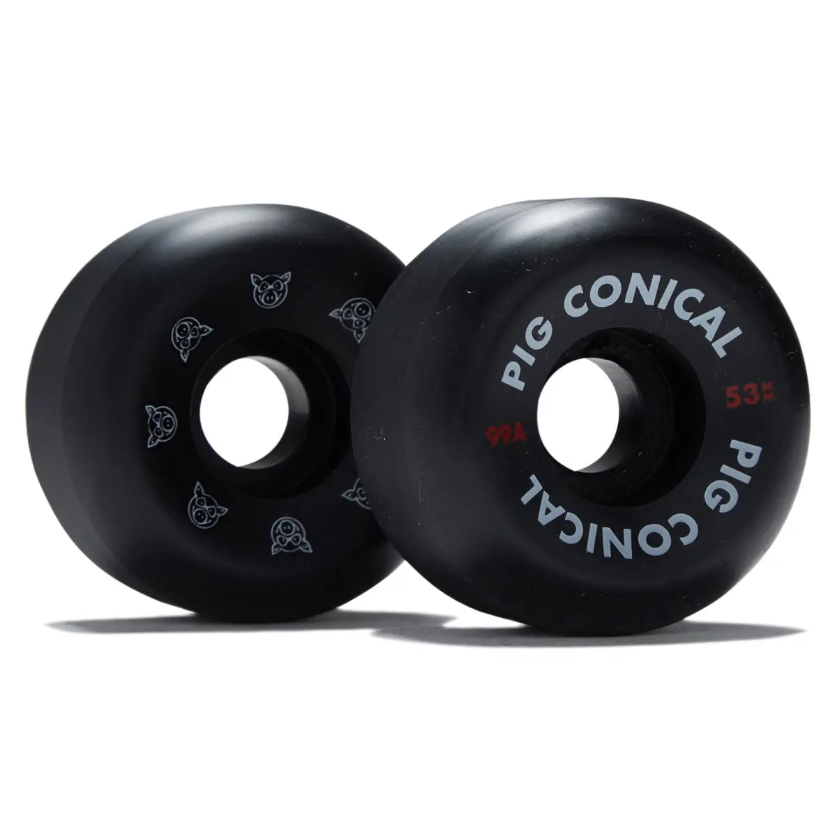 Pig Conical 99A Skateboard Wheels - Black - 53Mm 1