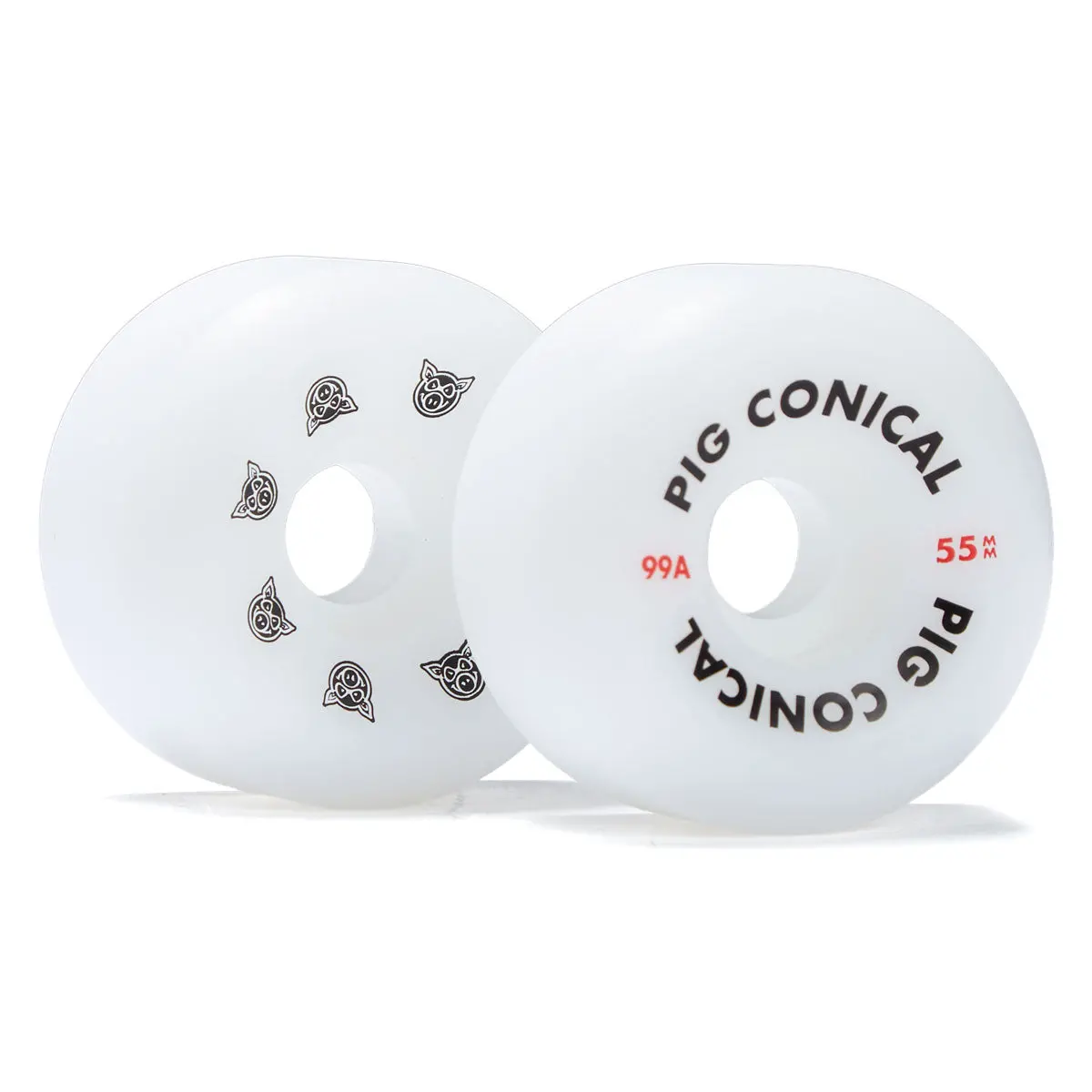 Pig Conical 99A Skateboard Wheels - White - 56Mm 1