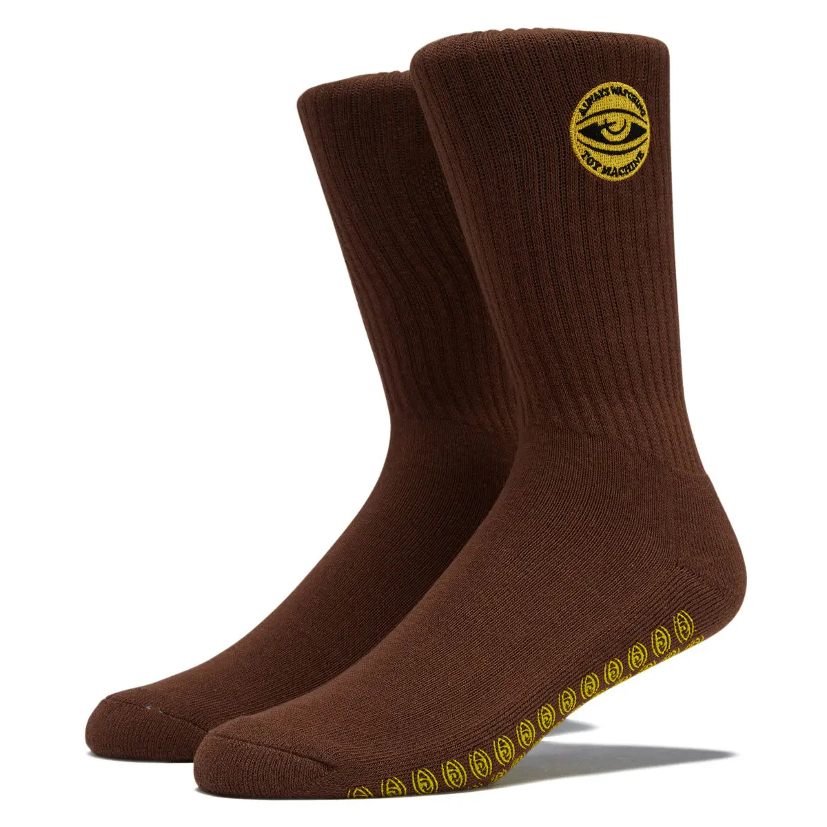 Toy Machine Always Watching Grip Socks - Brown 1