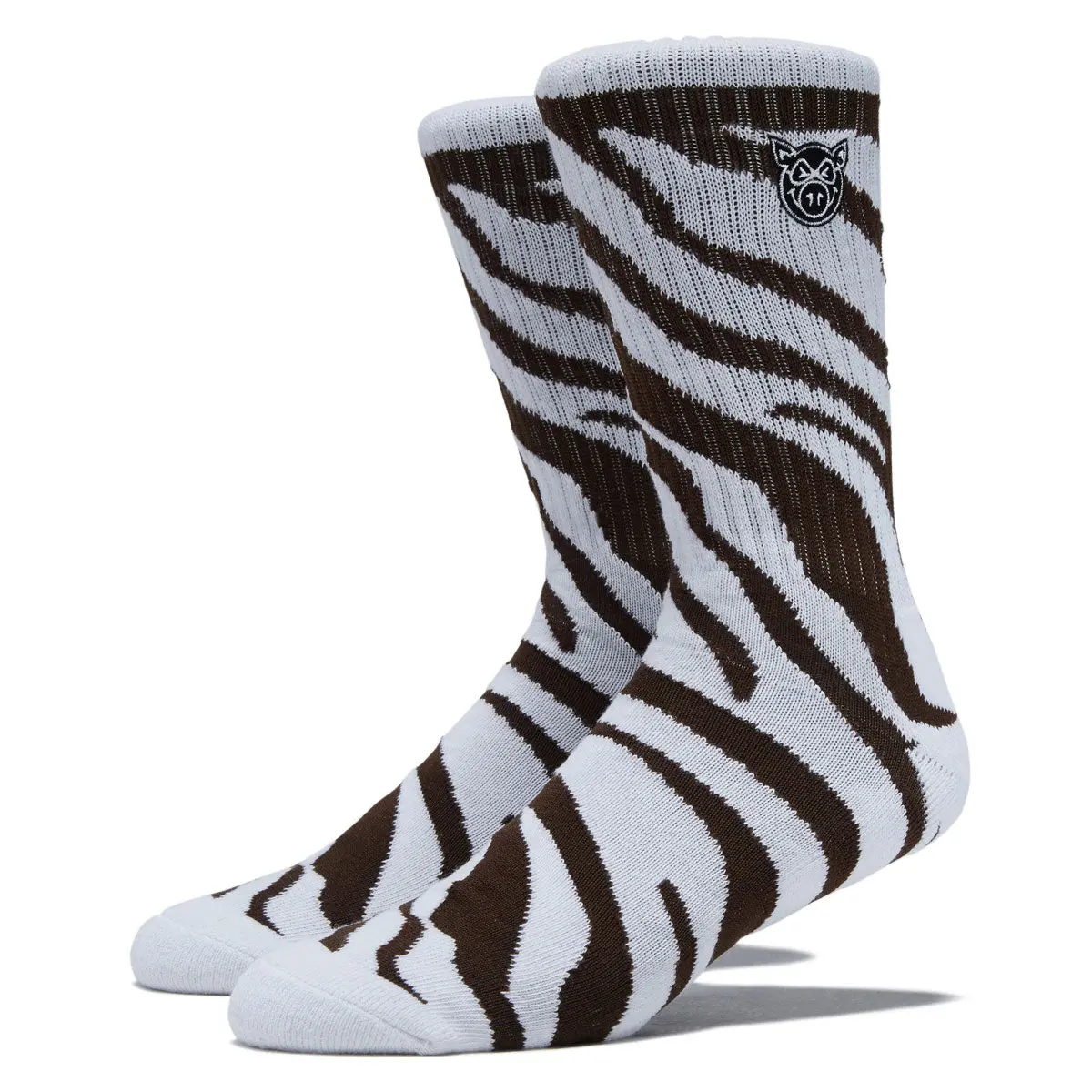Pig Zebra Socks - Brown 1