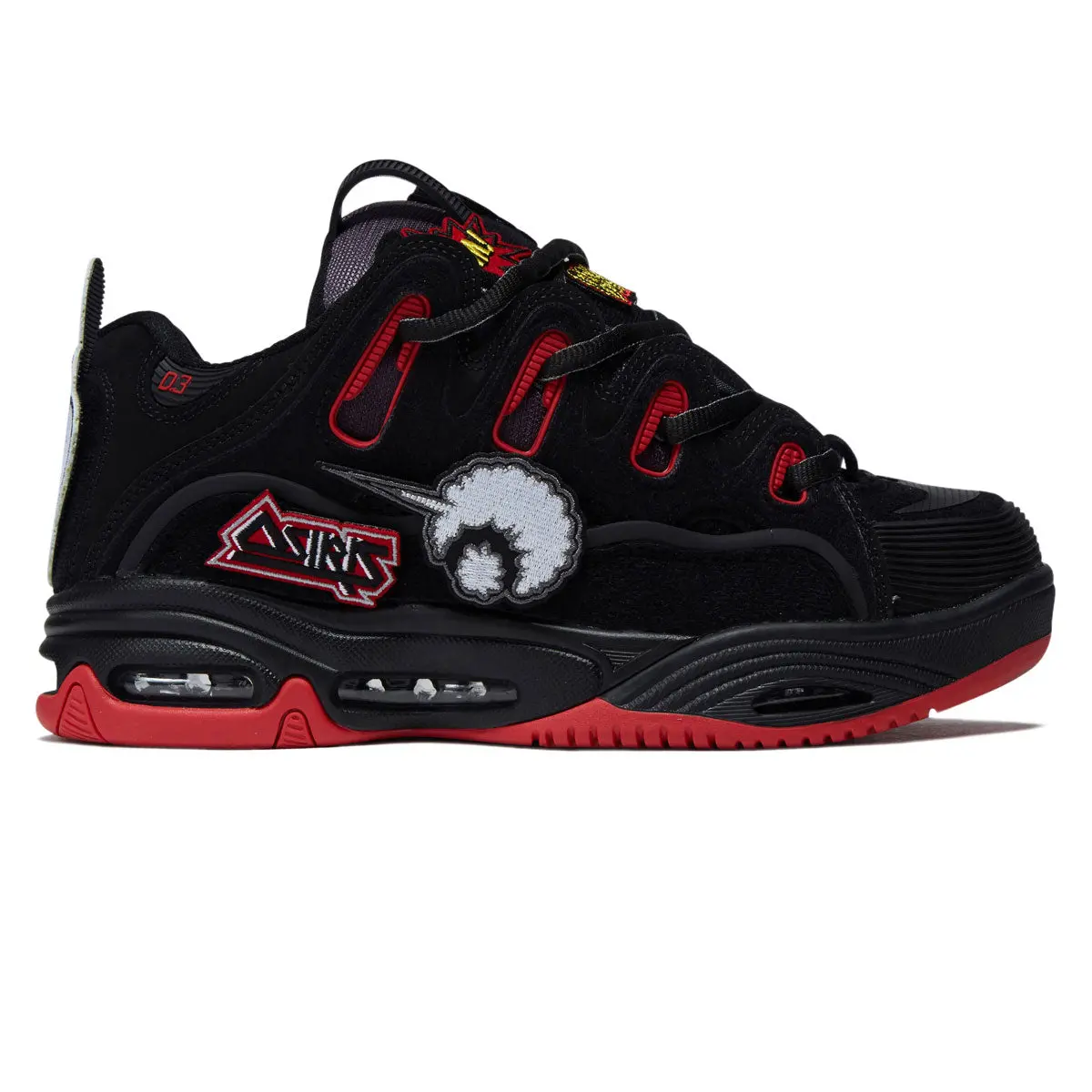 Osiris D3 2001 Shoes - Black/Red/Velcro 1