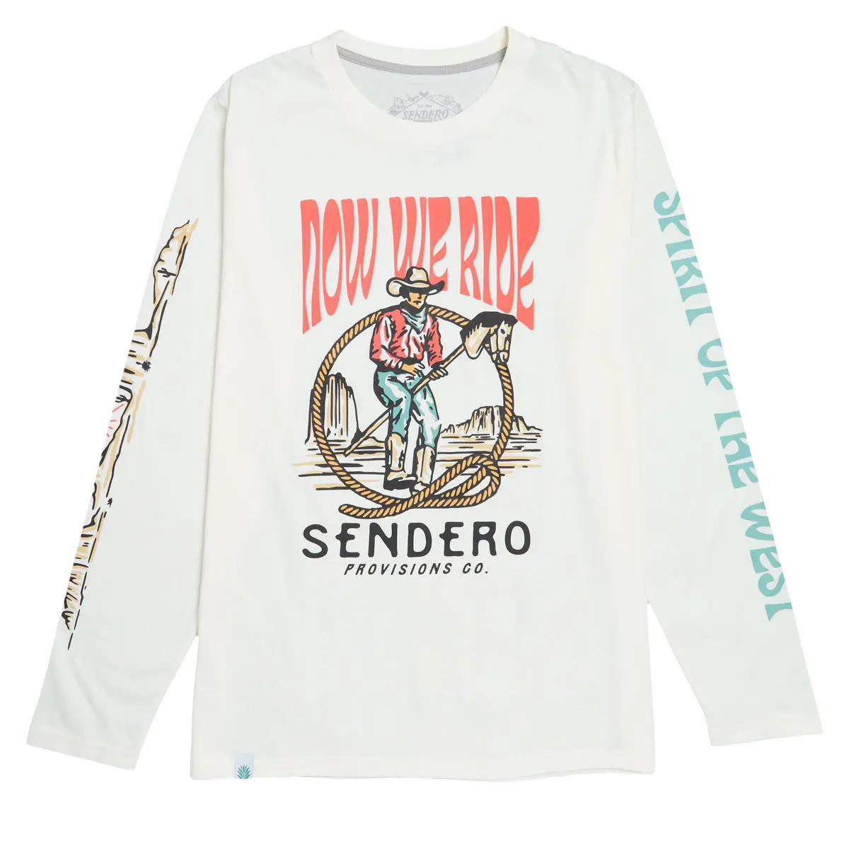 Sendero Stick Horse Long Sleeve T-Shirt - Vintage White 1