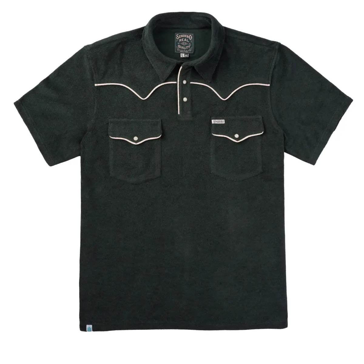 Sendero Cantina Terry Polo Shirt - Spruce Green 1