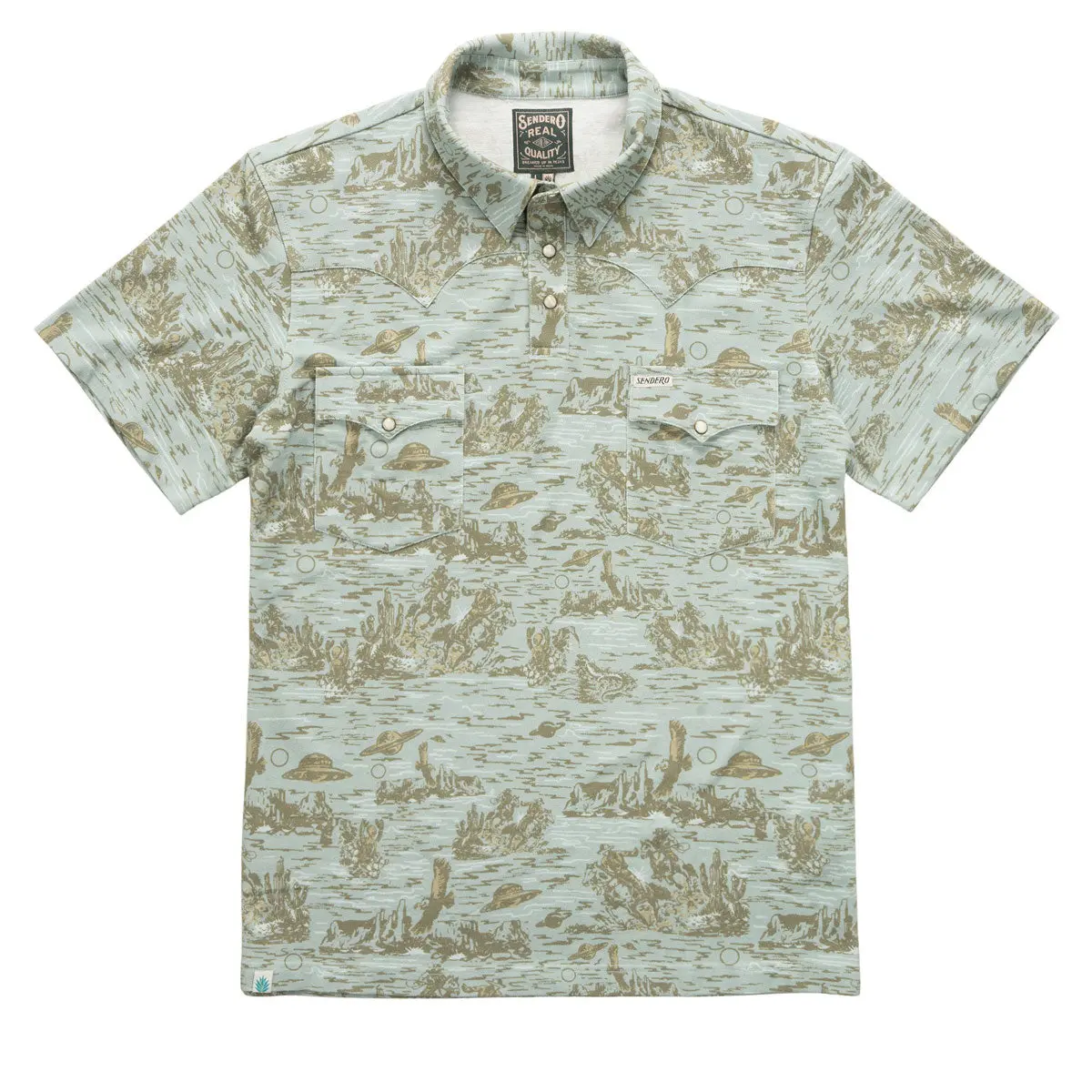 Sendero Cantina Polo Shirt - Desert Abduction Print 1
