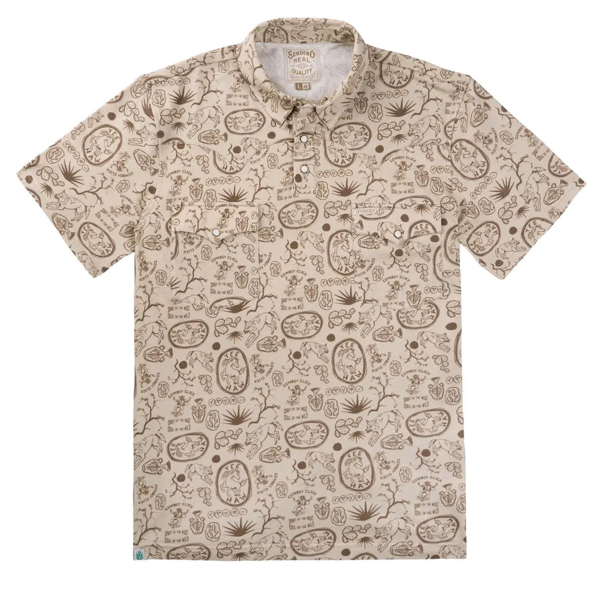 Sendero Cantina Polo Shirt - Haw Yee Tan Print 1