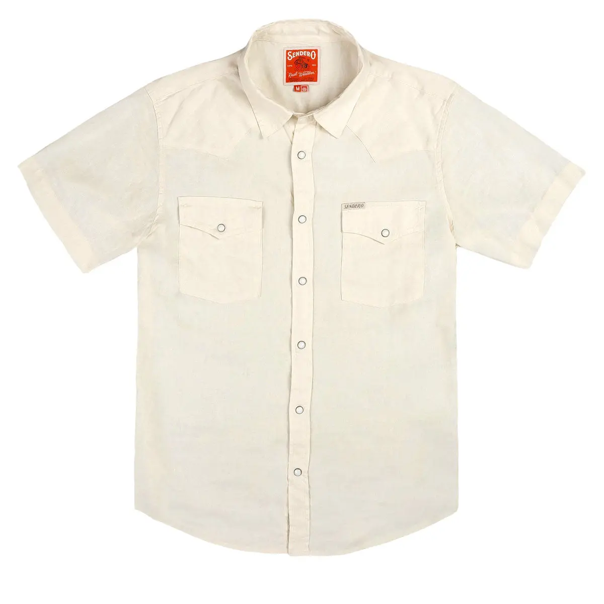 Sendero The Wyatt Pearl Snap Solid Shirt - Antique White 1
