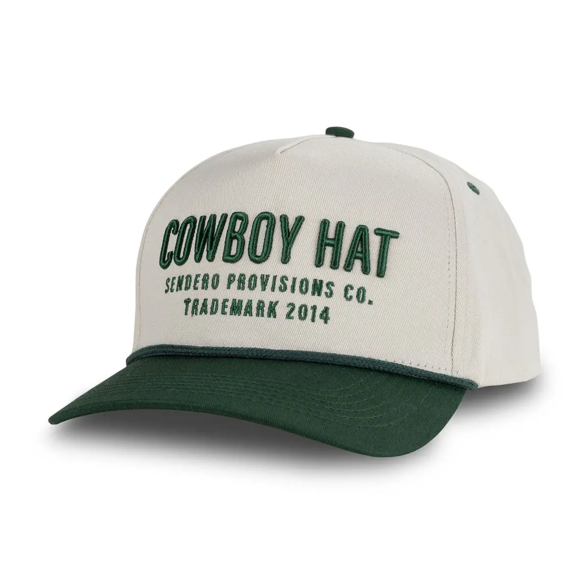 Sendero Cowboy Hat - Cream/Green 1