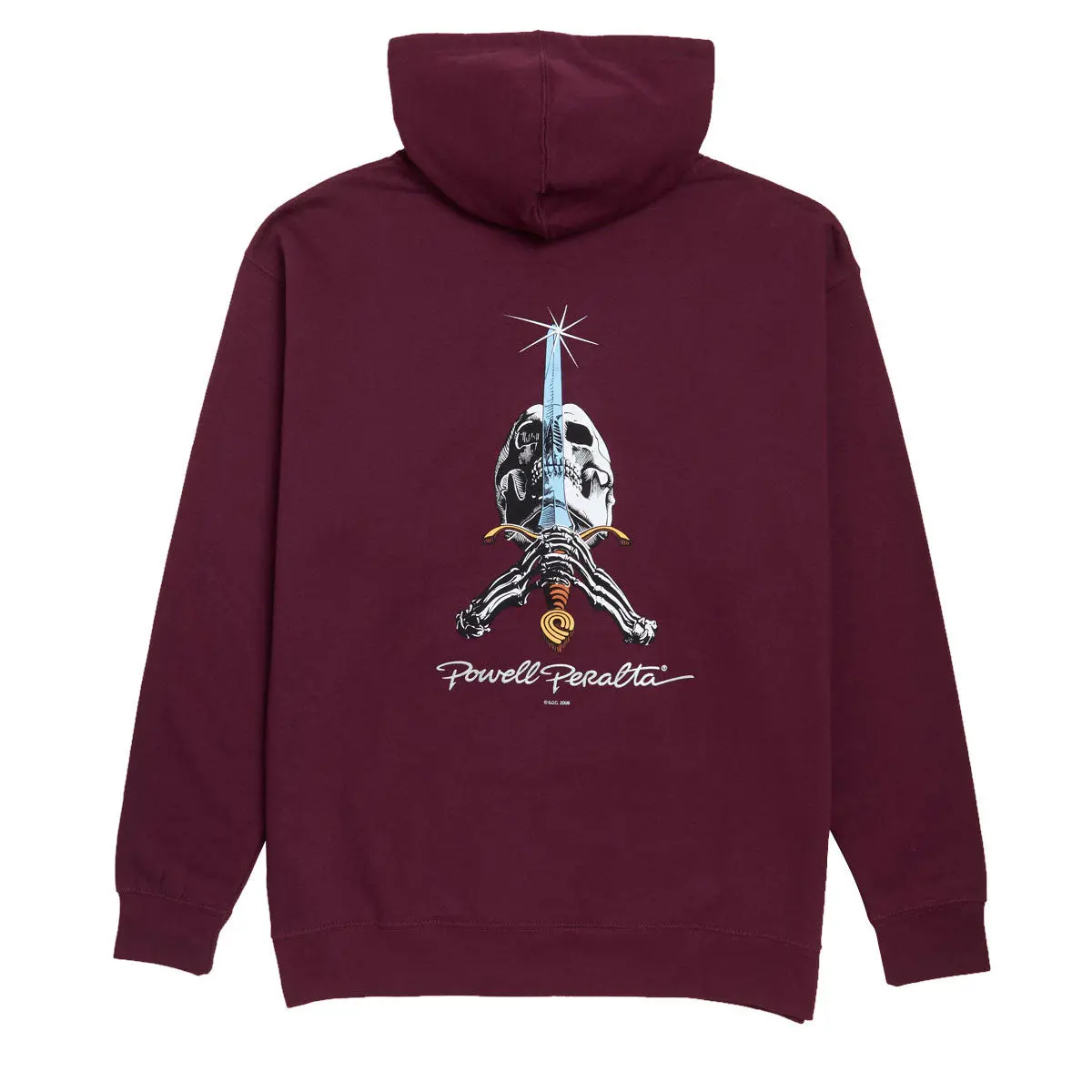 Powell-Peralta Skull And Sword Hoodie - Maroon 1