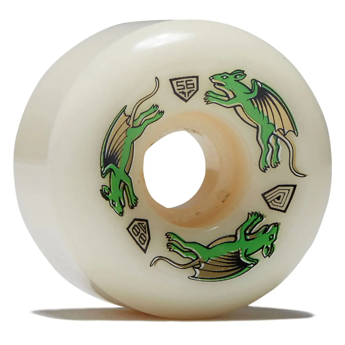 Powell-Peralta Dragon Formula Nano Rat 88A Av6 Skateboard Wheels - Off White - 56Mm 1