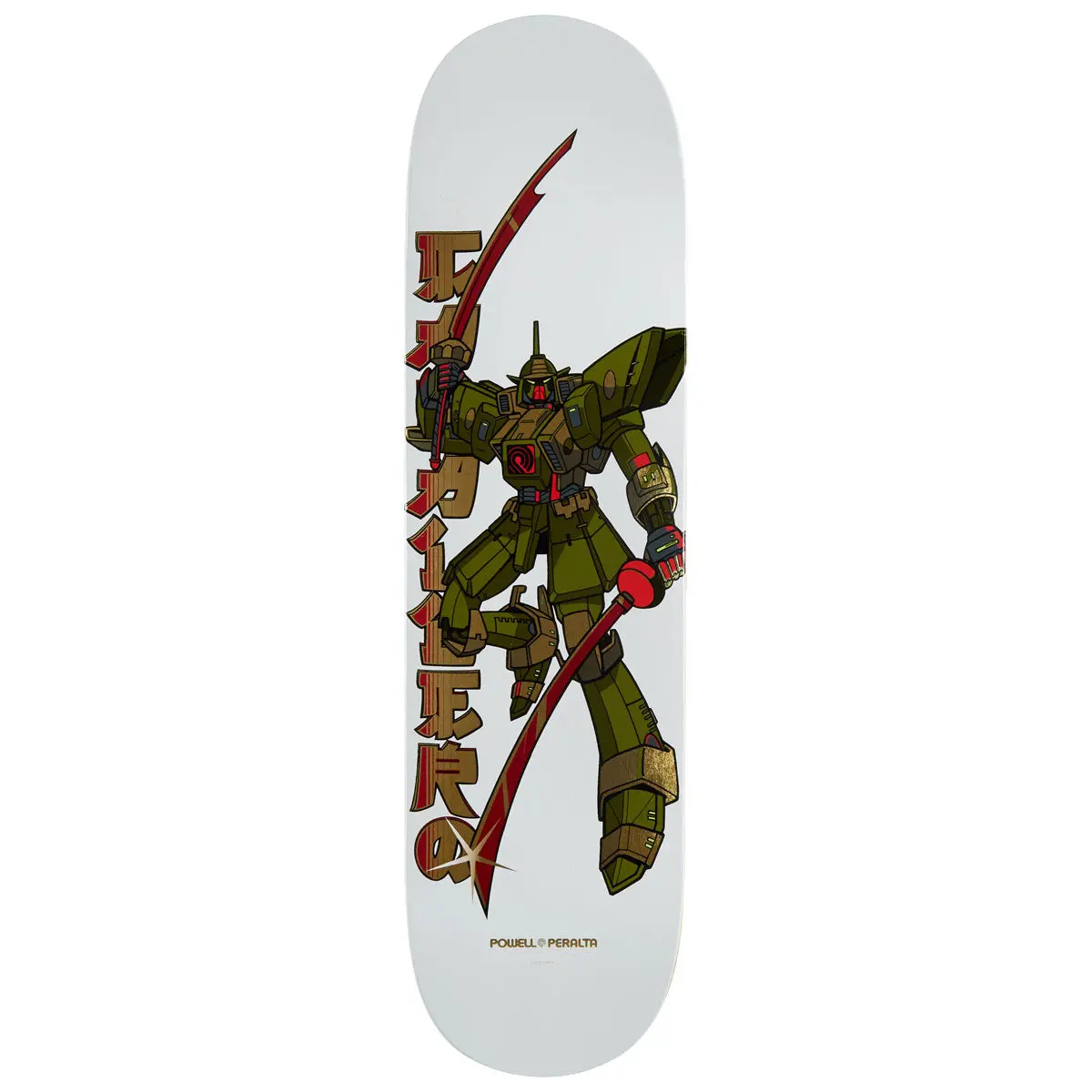 Powell-Peralta Steve Caballero Gundam Skateboard Deck - Burgundy/Gold Foil - 8.25" 1