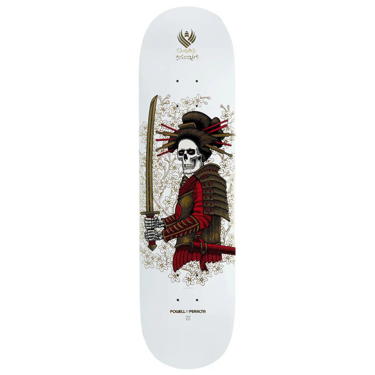 Powell-Peralta Flight Sakura Yosozumi Onna-Bugeisha Skateboard Deck - White/Gold Foil - 8.25" 1