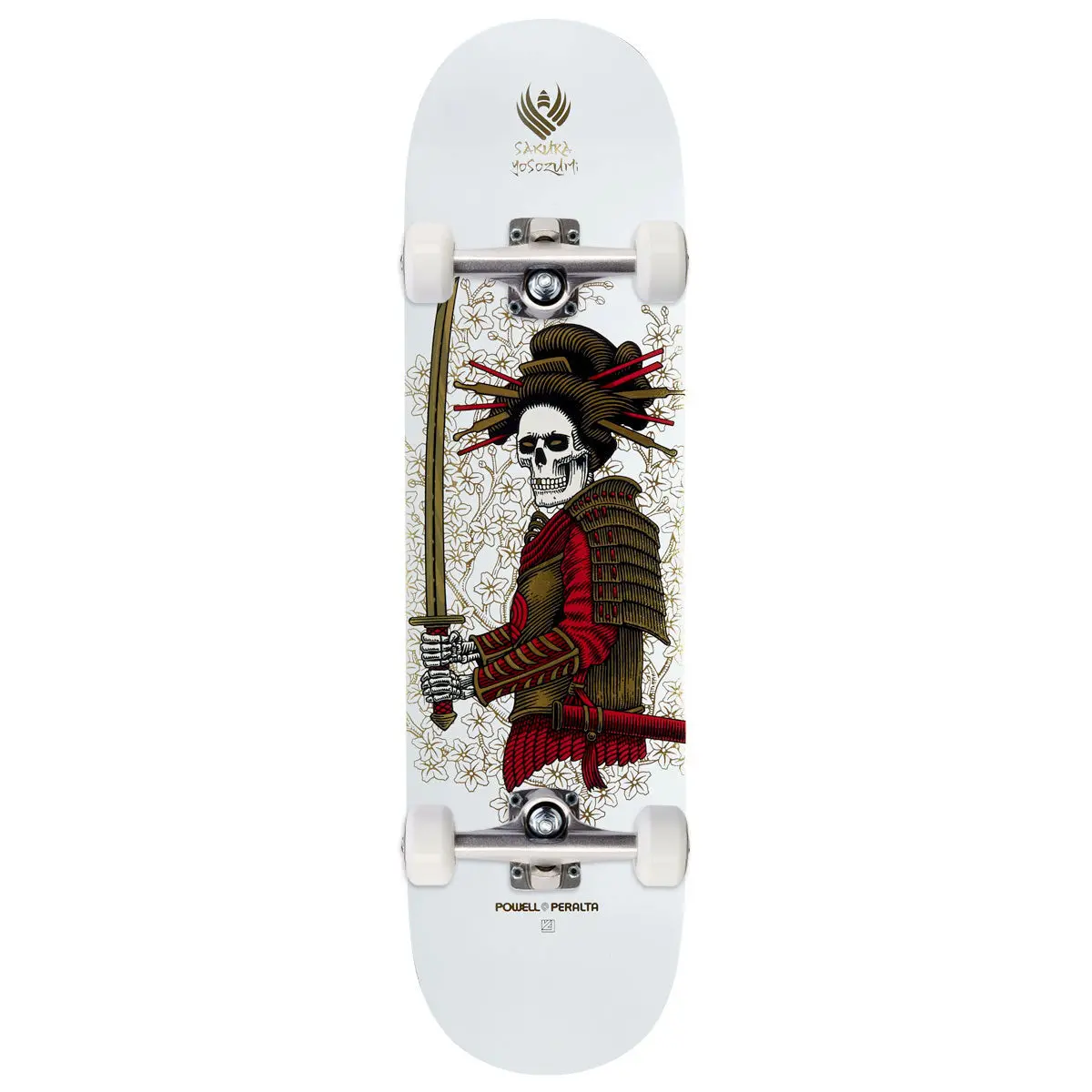 Powell-Peralta Flight Sakura Yosozumi Onna-Bugeisha Skateboard Complete - White/Gold Foil - 8.25" 1