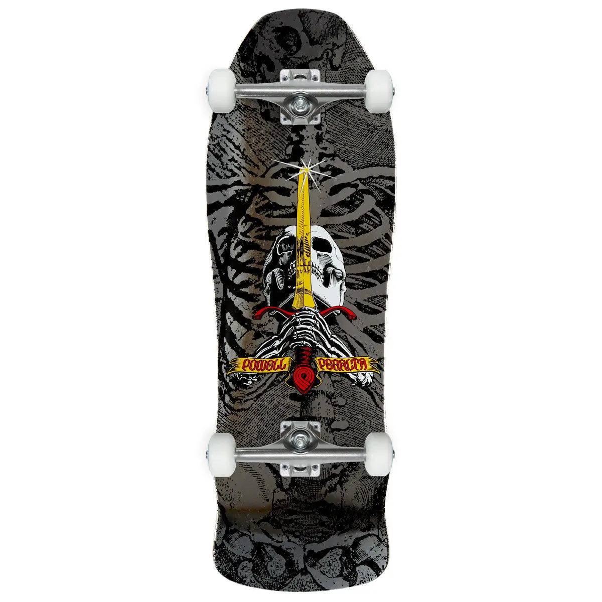 Powell-Peralta Geegah Skull & Sword 10 Skateboard Complete - Silver Foil - 9.75" 1