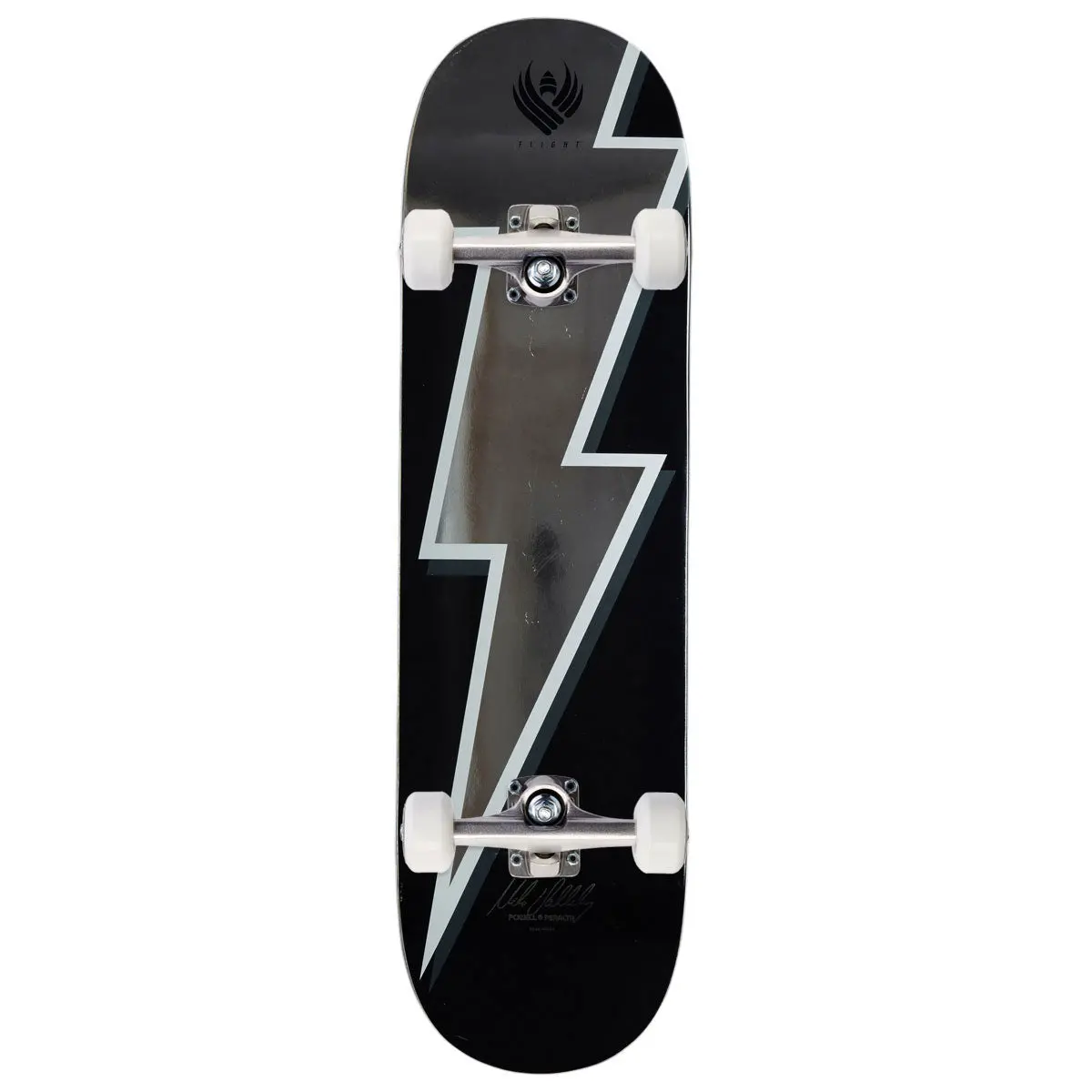 Powell-Peralta Flight Mike Vallely Lightning Bolt 02 Skateboard Complete - Silver Foil - 8.50" 1