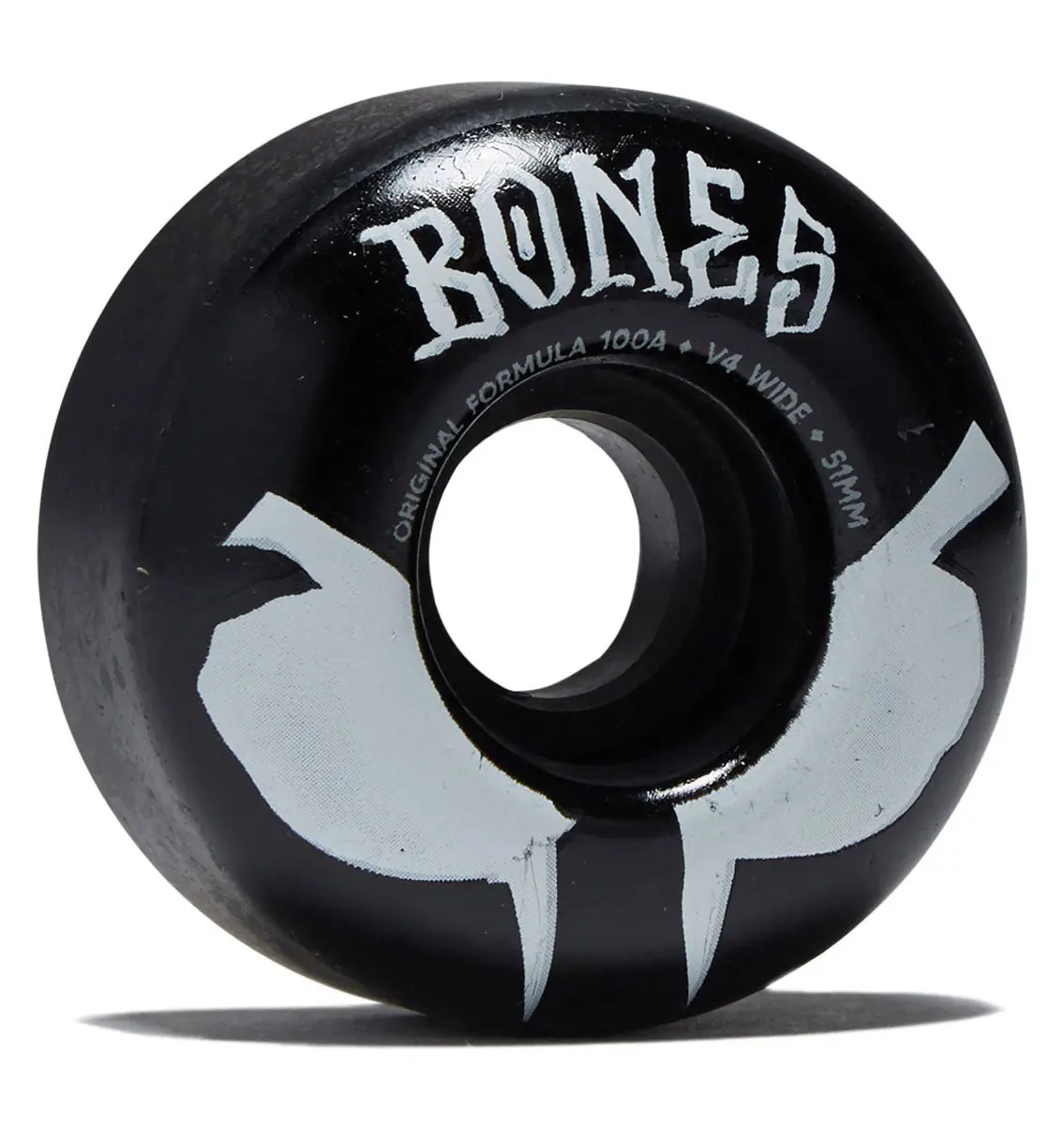 Bones 100S Wides 100A V4 Wide Skateboard Wheels - Black 2026 - 51Mm 1