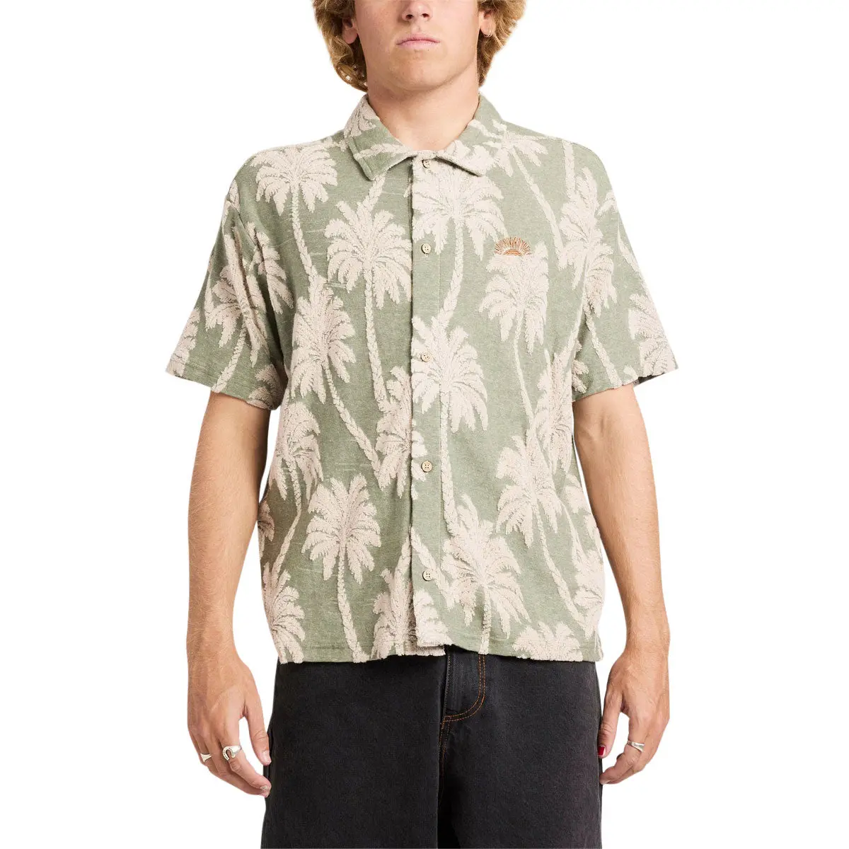 Rvca Palm Fall Shirt - Jade 1