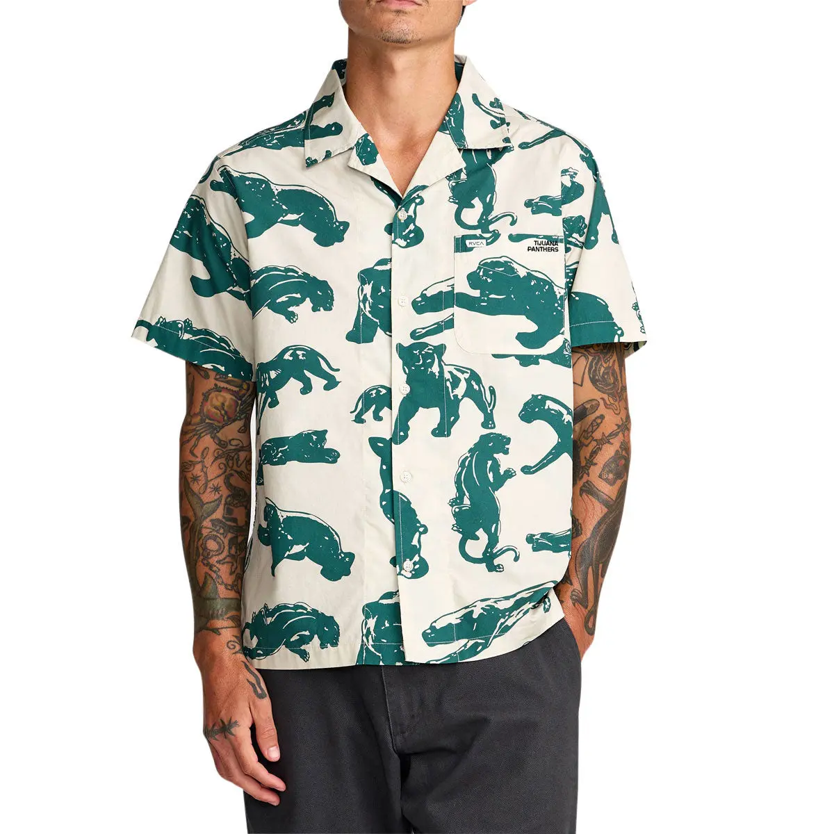 Rvca Tjp All Over Shirt - Ceramic 1