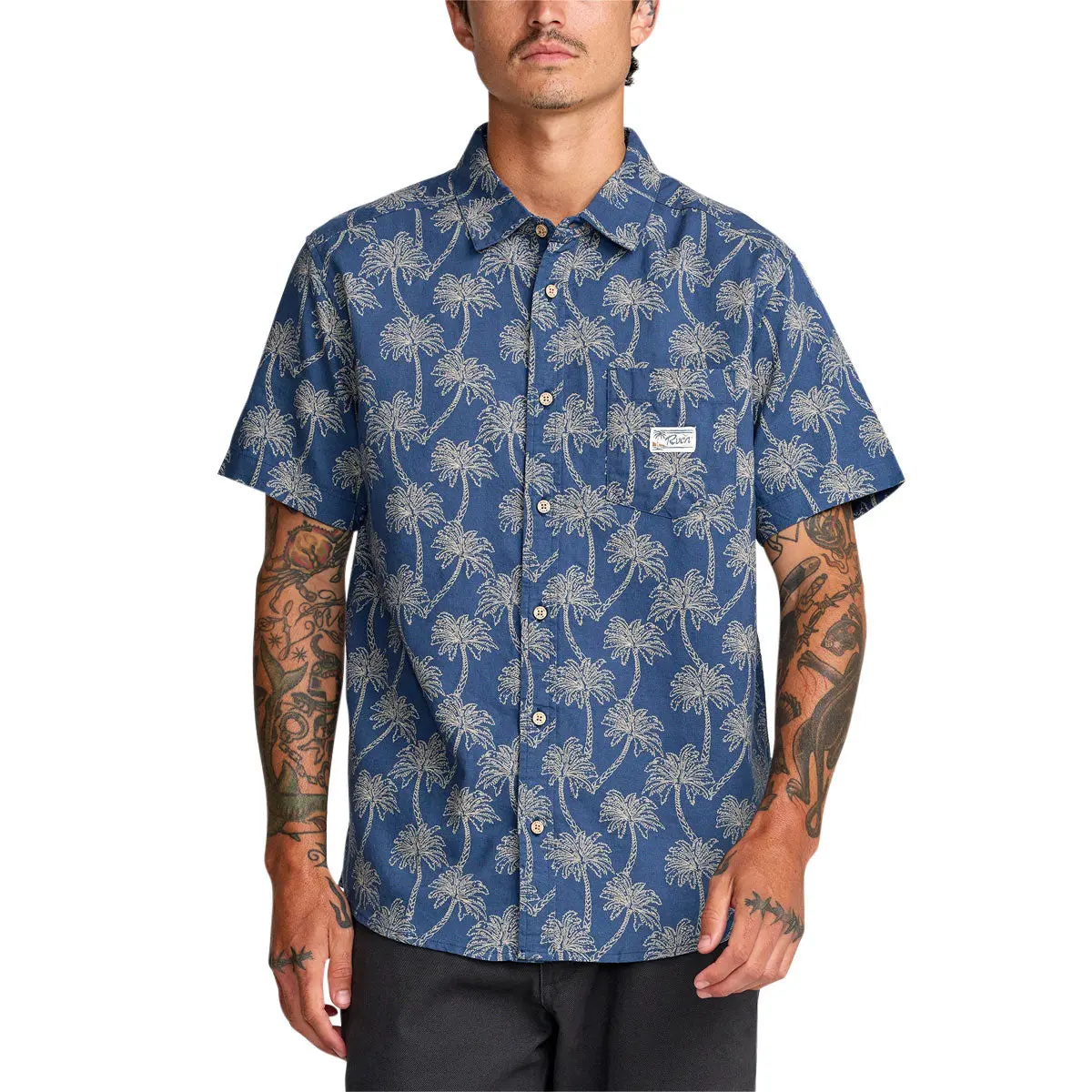 Rvca Exotica Shirt - Dark Denim 1