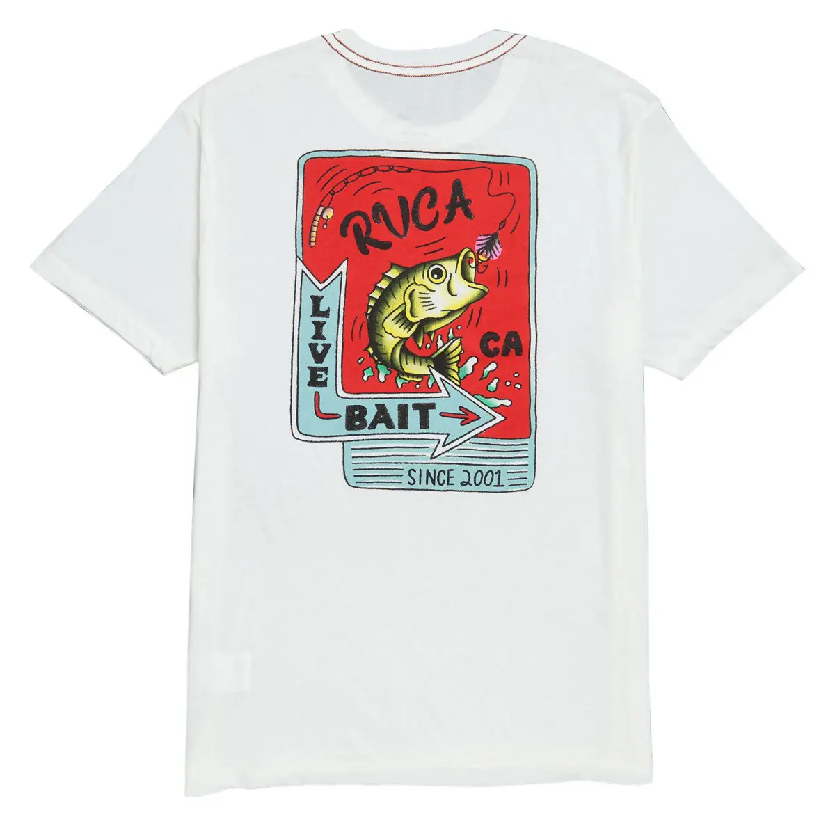 Rvca Live Bait T-Shirt - Antique White 1