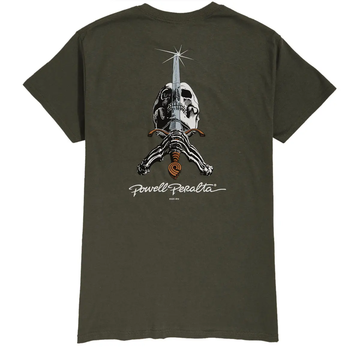 Powell-Peralta Skull And Sword T-Shirt - Military Green Ii 1