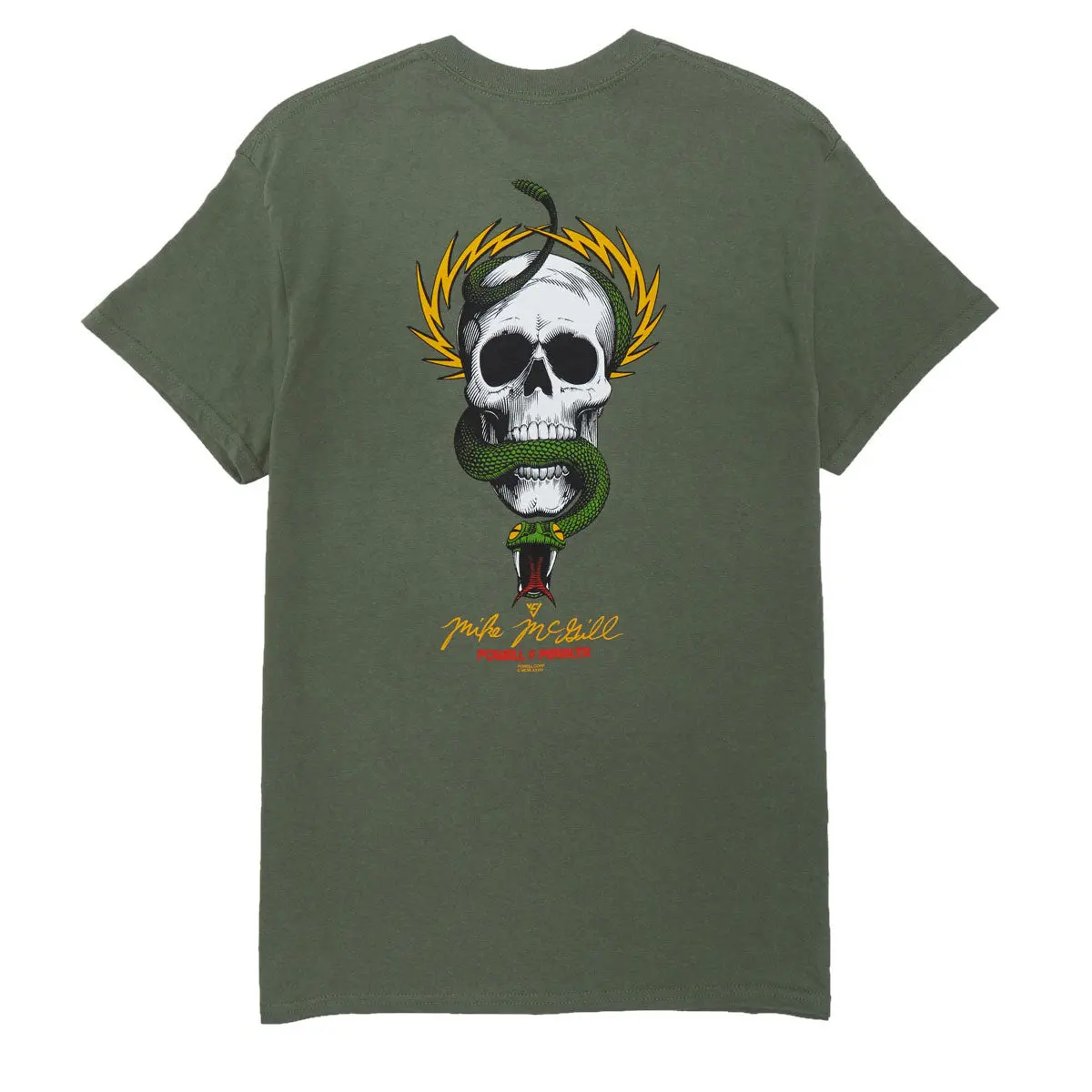 Powell-Peralta Mike Mcgill Skull And Snake T-Shirt - Military Green Ii 1