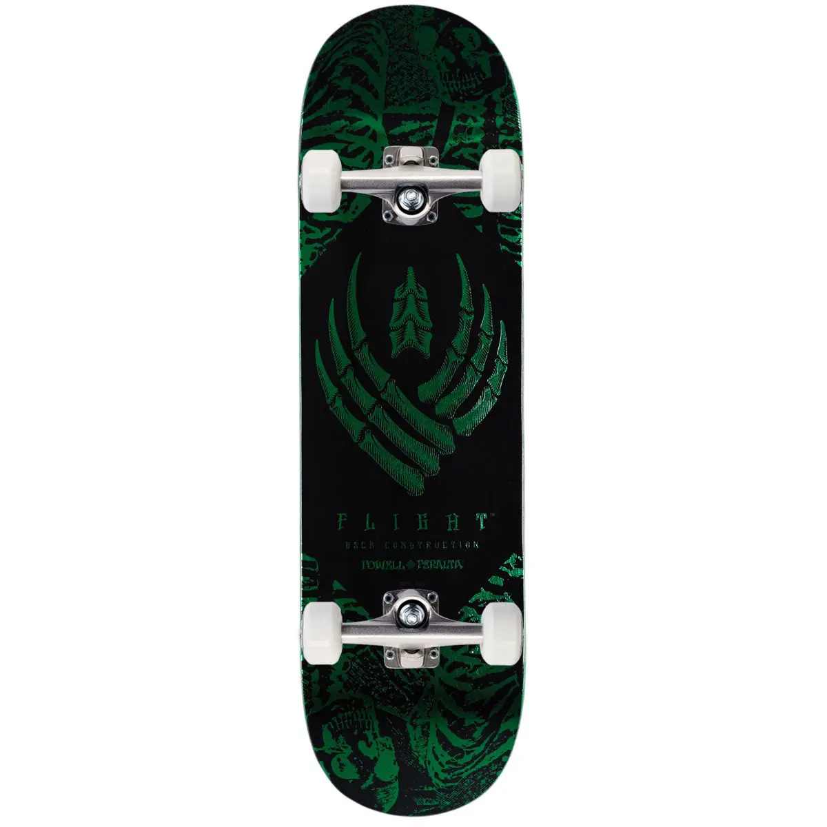 Powell-Peralta Flight Skeleton Skateboard Complete - Green Foil - 8.50" 1