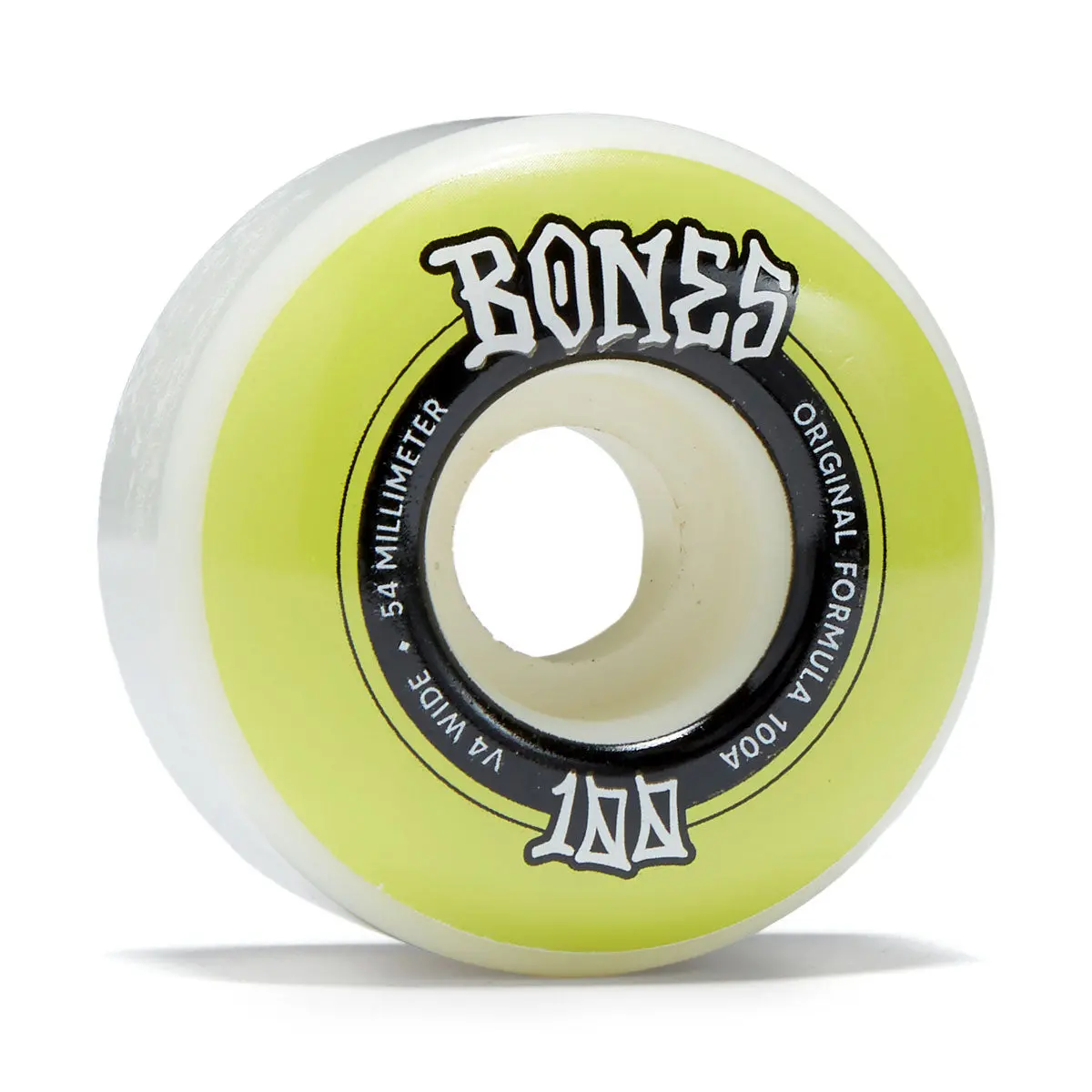Bones 100S Wides 100A V4 Wide Skateboard Wheels - White - 54Mm 1