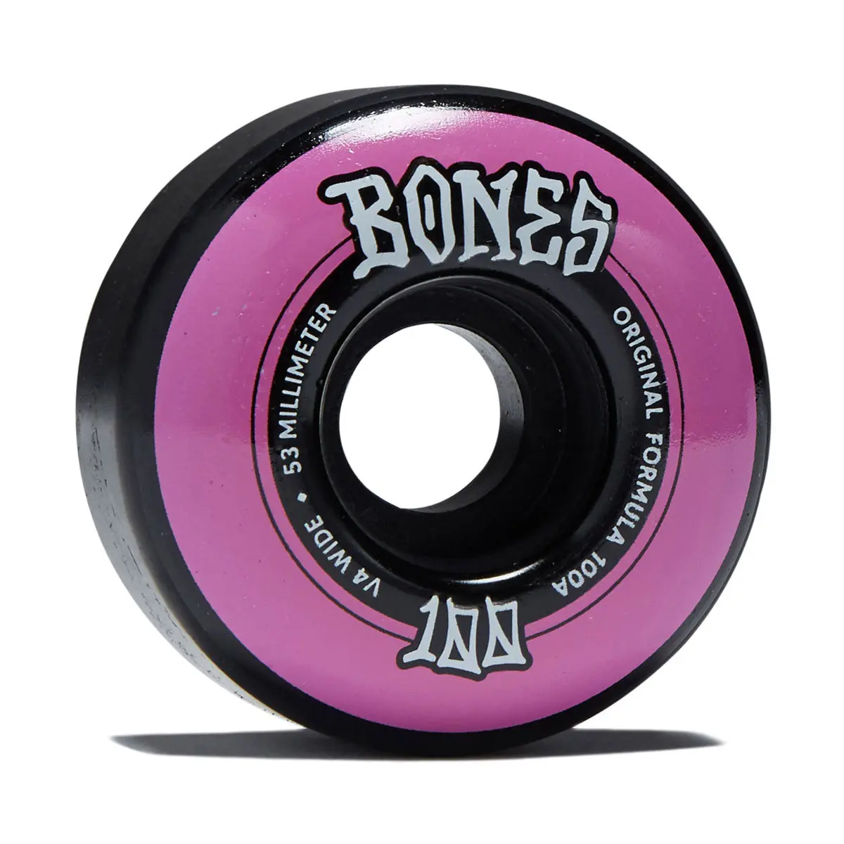 Bones 100S Wides 100A V4 Wide Skateboard Wheels - Black - 53Mm 1