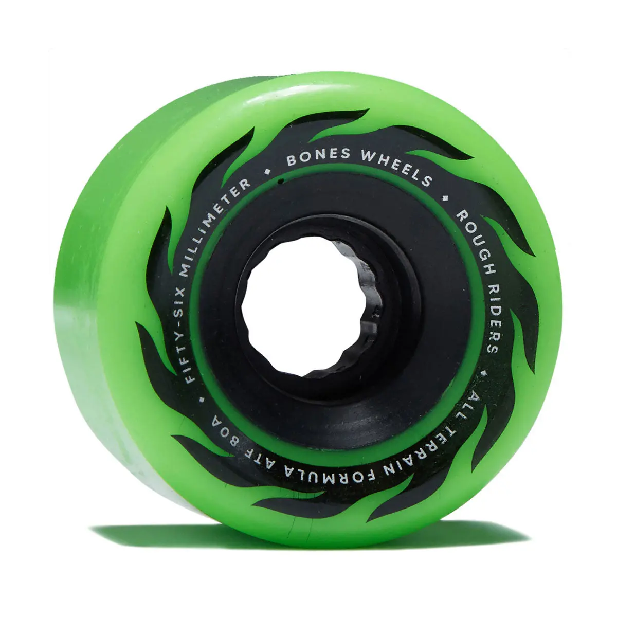 Bones Atf Rough Riders Eternal Flame 80A Skateboard Wheels - Green - 56Mm 1