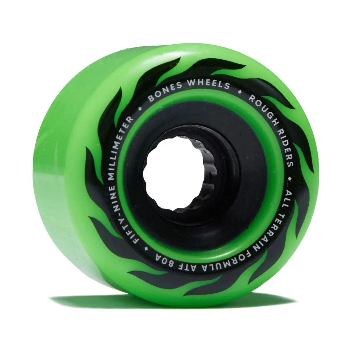 Bones Atf Rough Riders Eternal Flame 80A Skateboard Wheels - Green - 59Mm 1