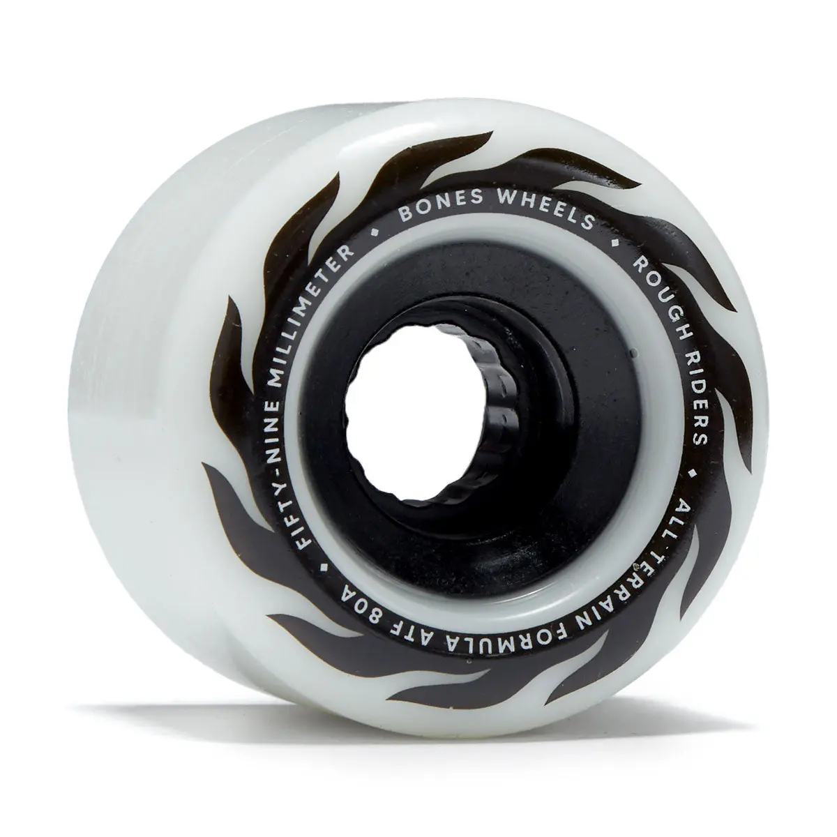 Bones Atf Rough Riders Eternal Flame 80A Skateboard Wheels - White - 59Mm 1