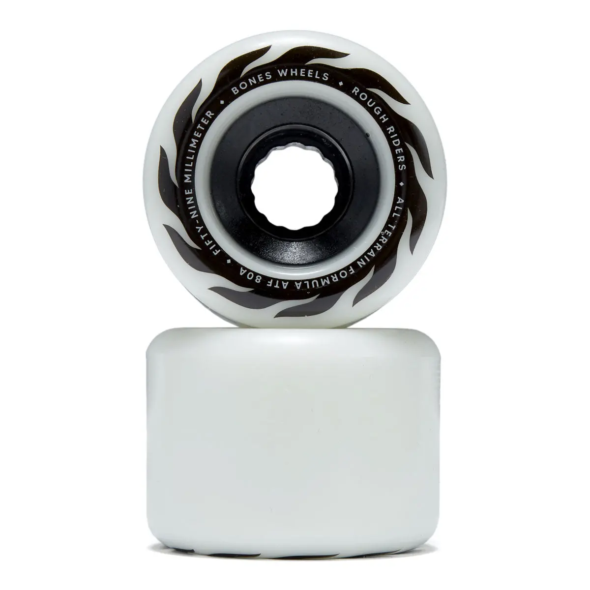 Bones Atf Rough Riders Eternal Flame 80A Skateboard Wheels - White - 59Mm 2