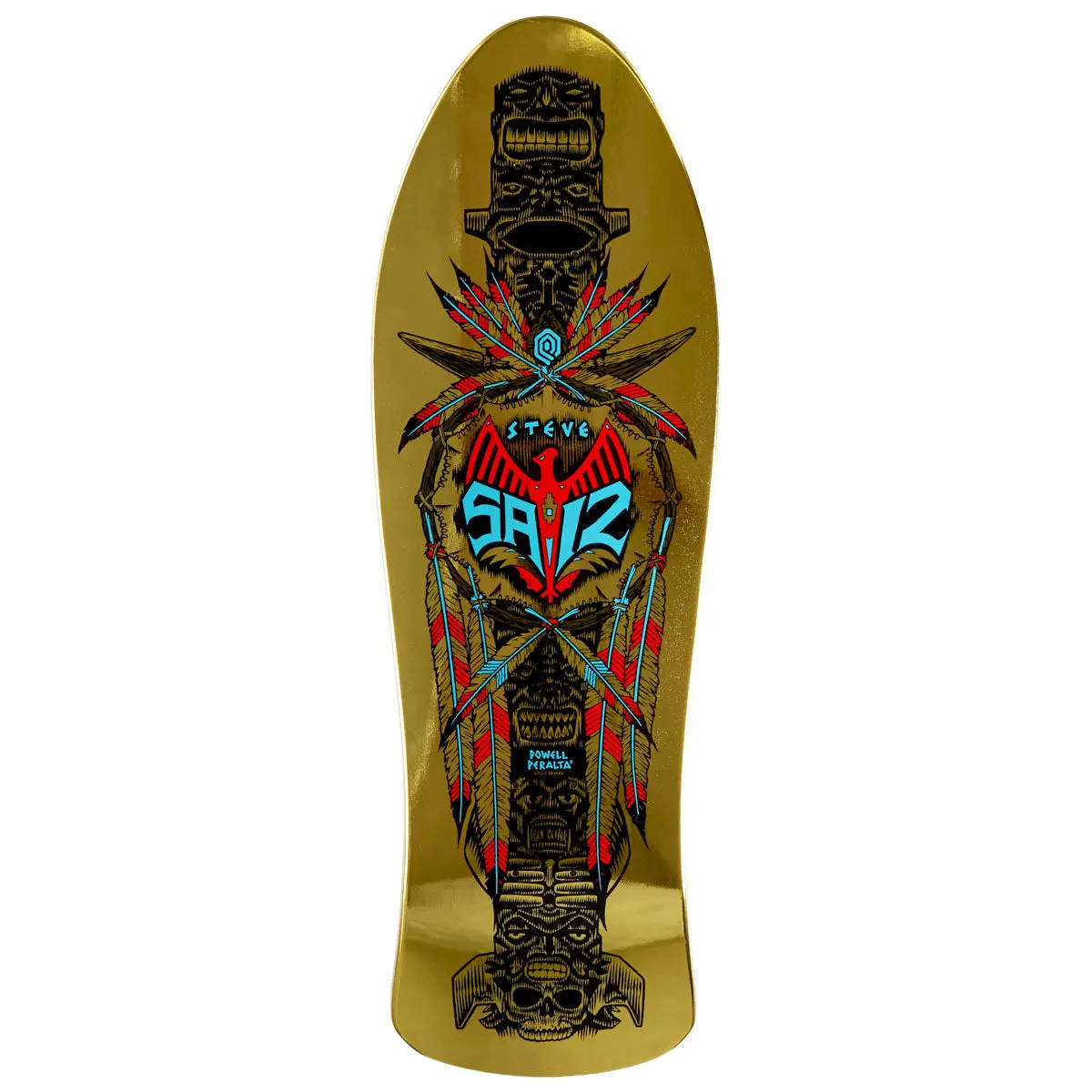 Powell-Peralta Steve Saiz Totem 06 Skateboard Deck - Gold Foil - 10.00" 1